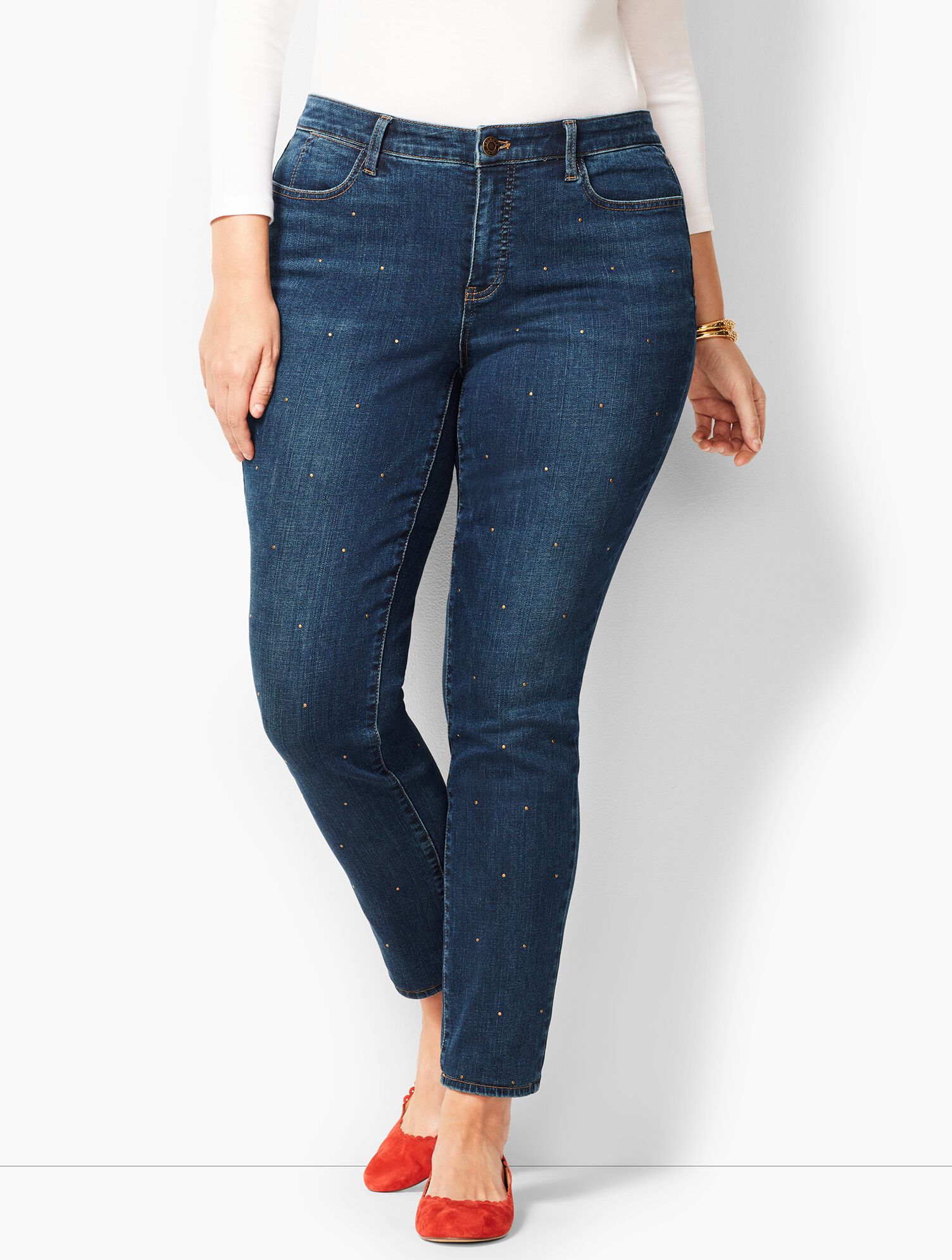 Studded Slim Ankle Jeans