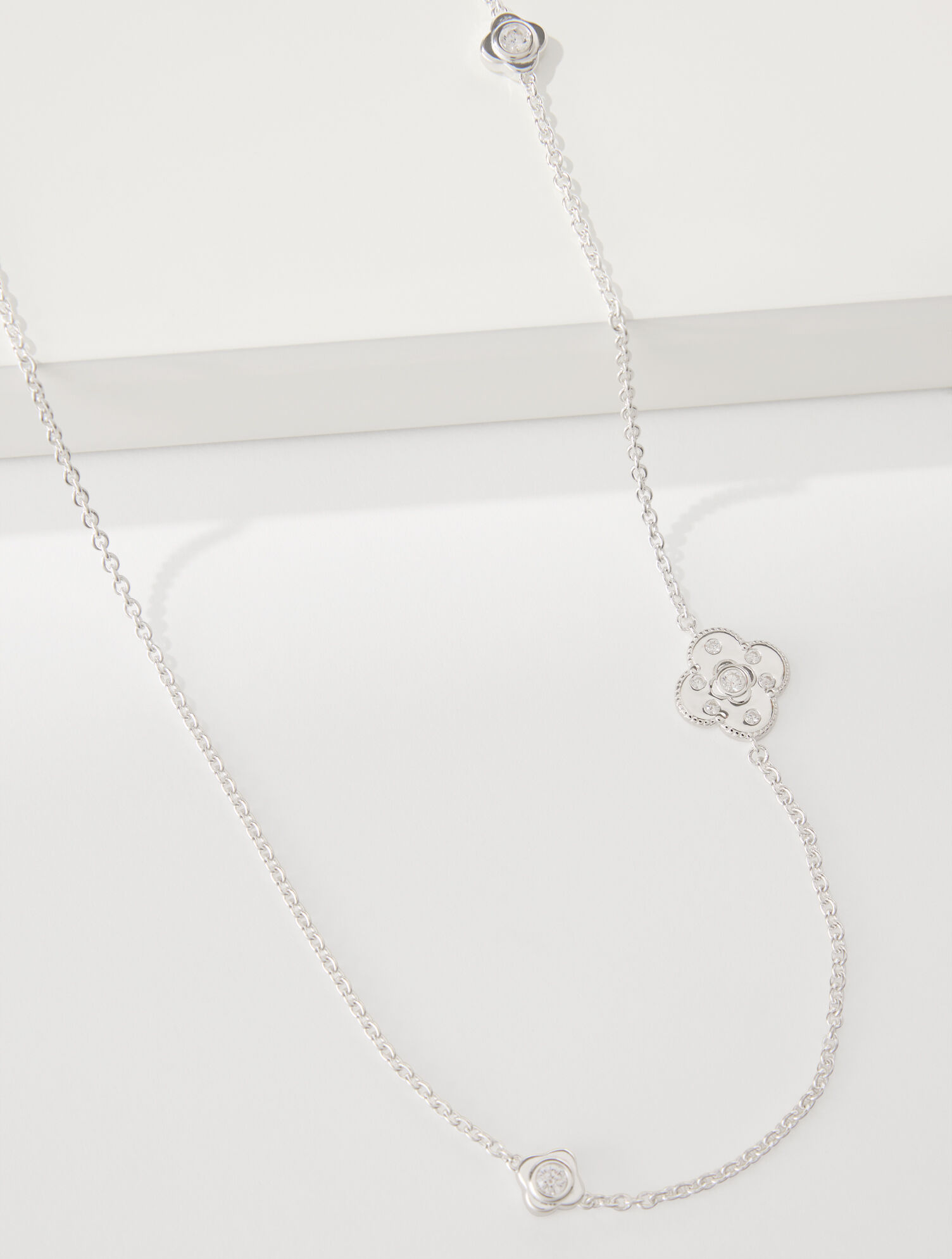 Sterling Silver Lustre Clover Necklace