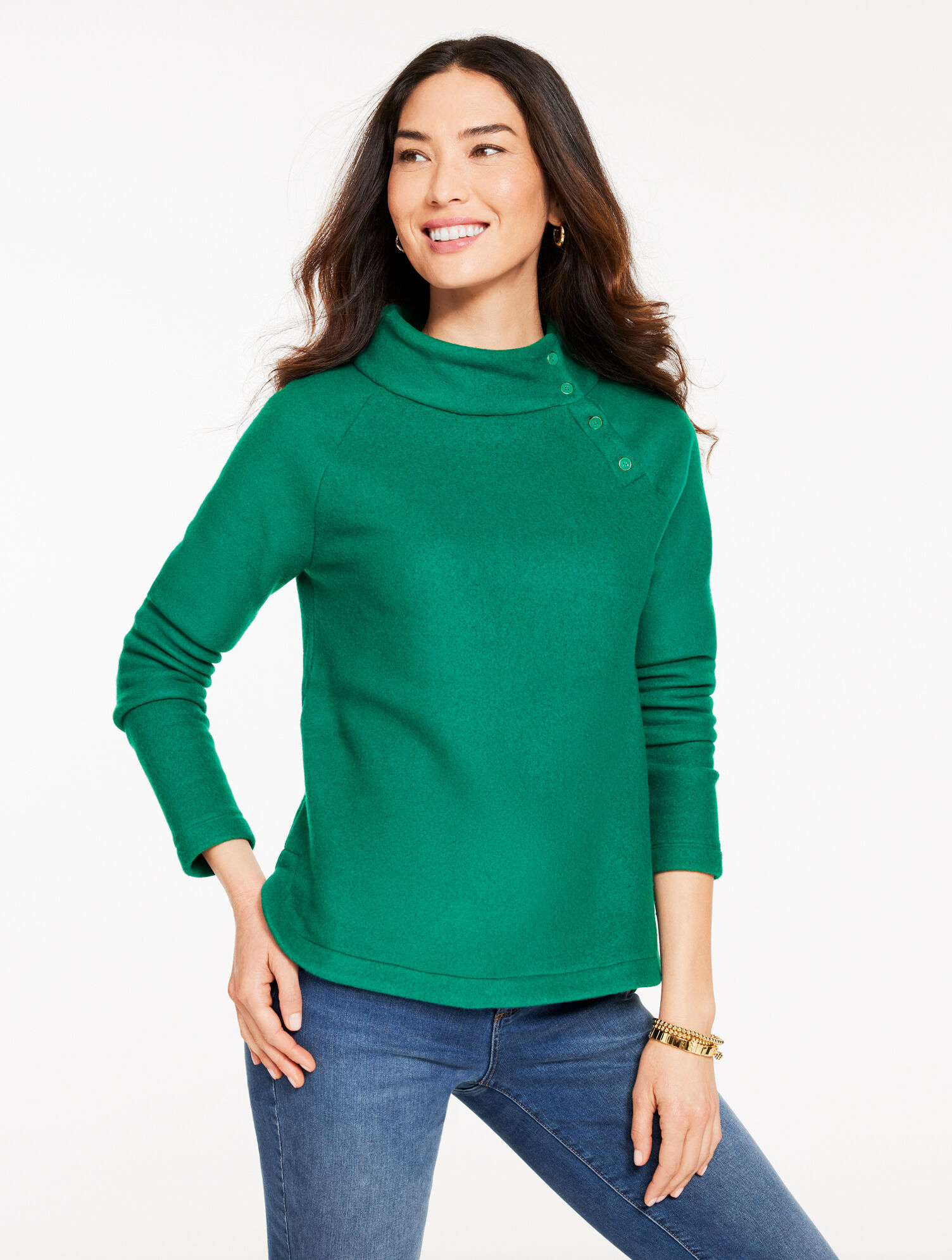 Fleece Mockneck Pullover