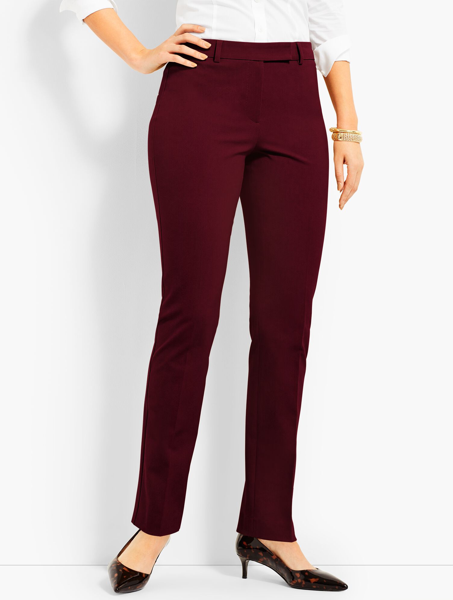 Bi-Stretch High-Waist Straight-Leg Pant-Curvy Fit