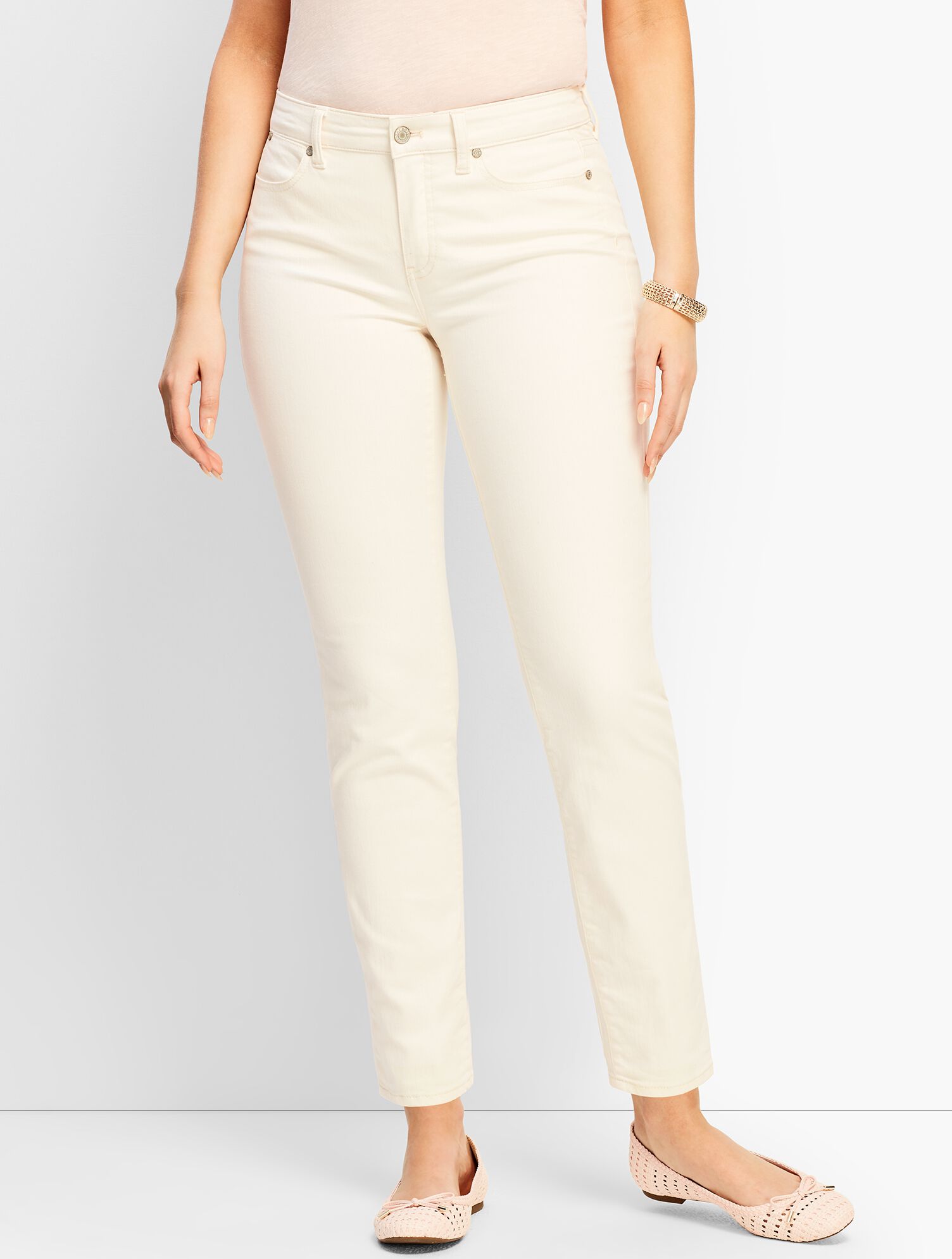 Denim Slim Ankle Jean - Vanilla - Curvy Fit
