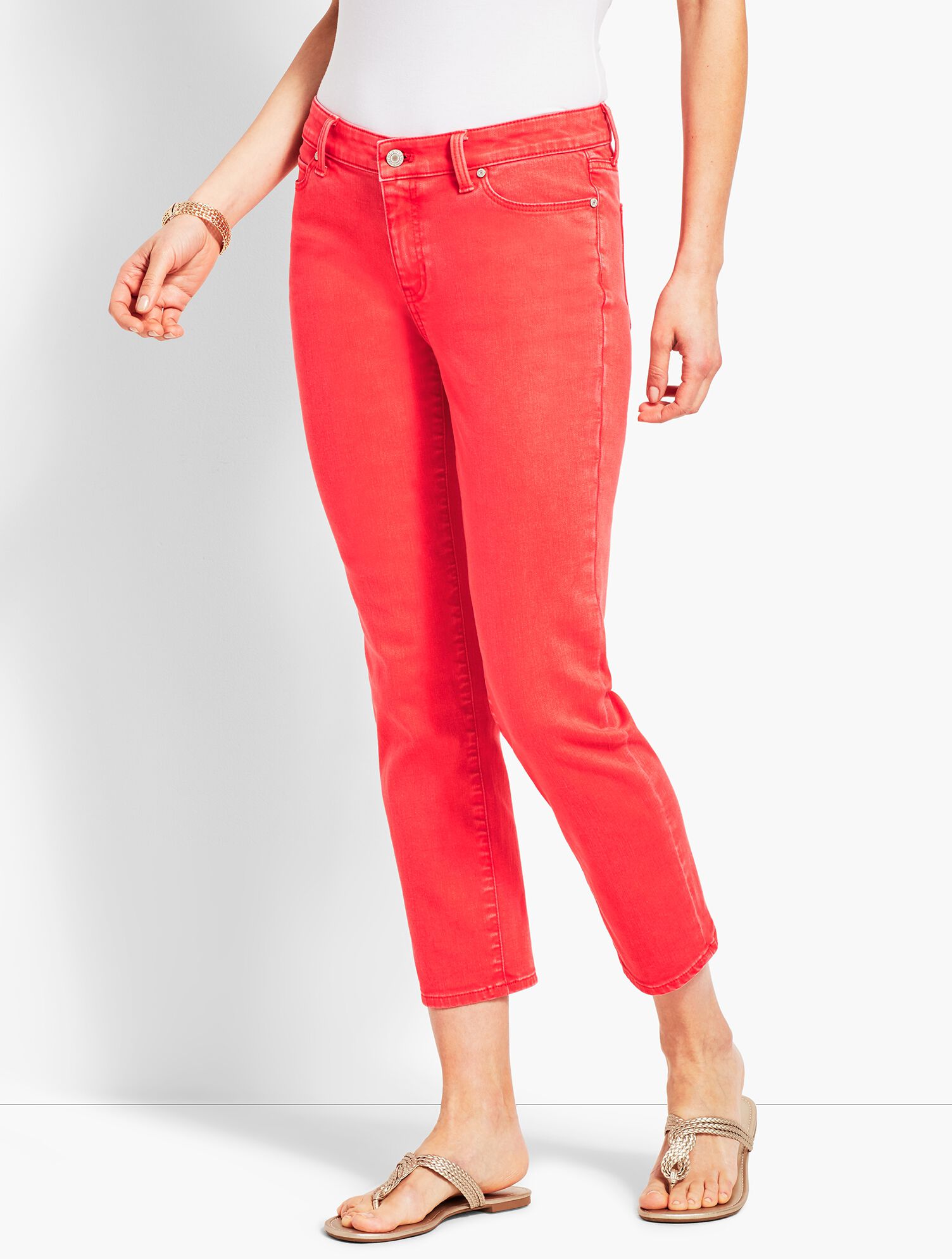 Garment-Dyed Colored Denim Straight Leg Crop