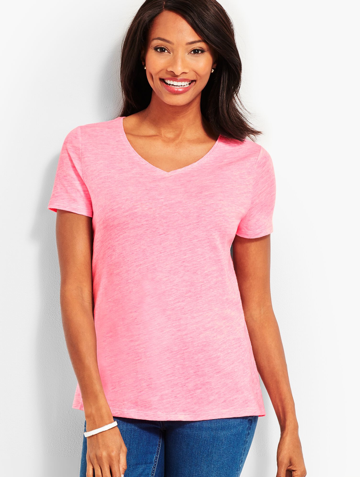 Space-Dyed V-Neck Tee