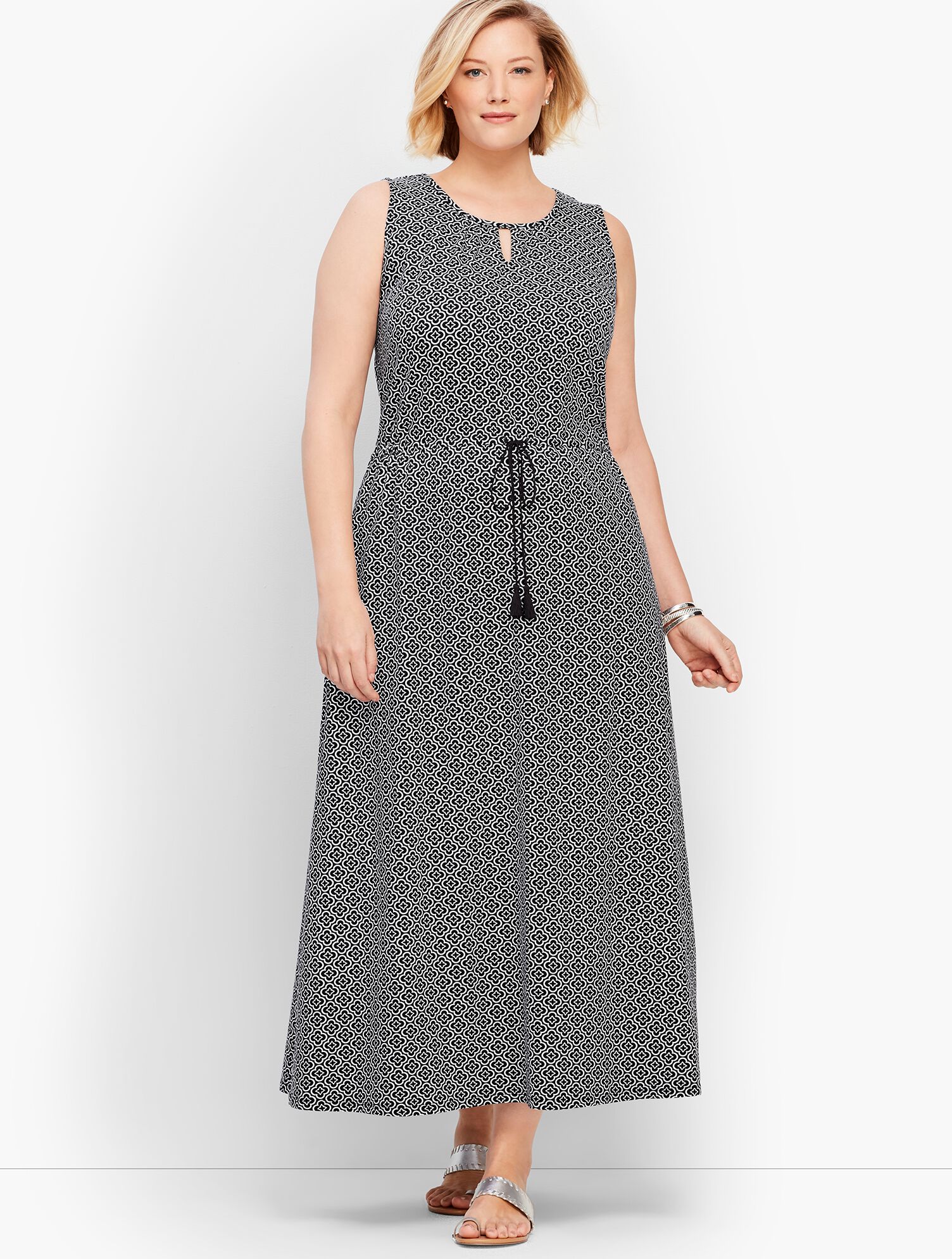 Avalon Tiles Casual Jersey Maxi Dress
