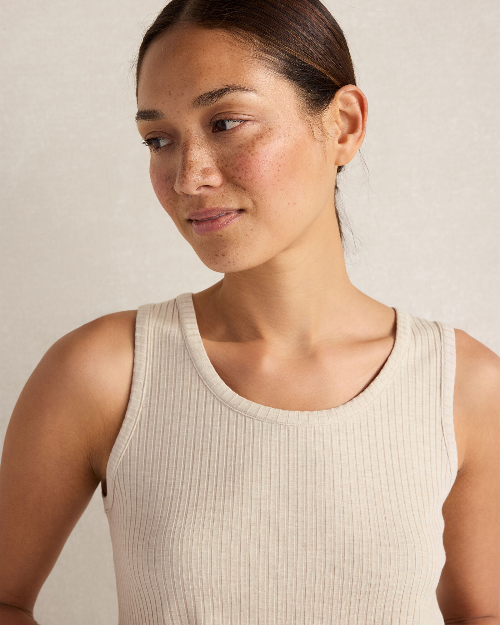 Resti Drapey Rib Knit Scoop Neck Tank