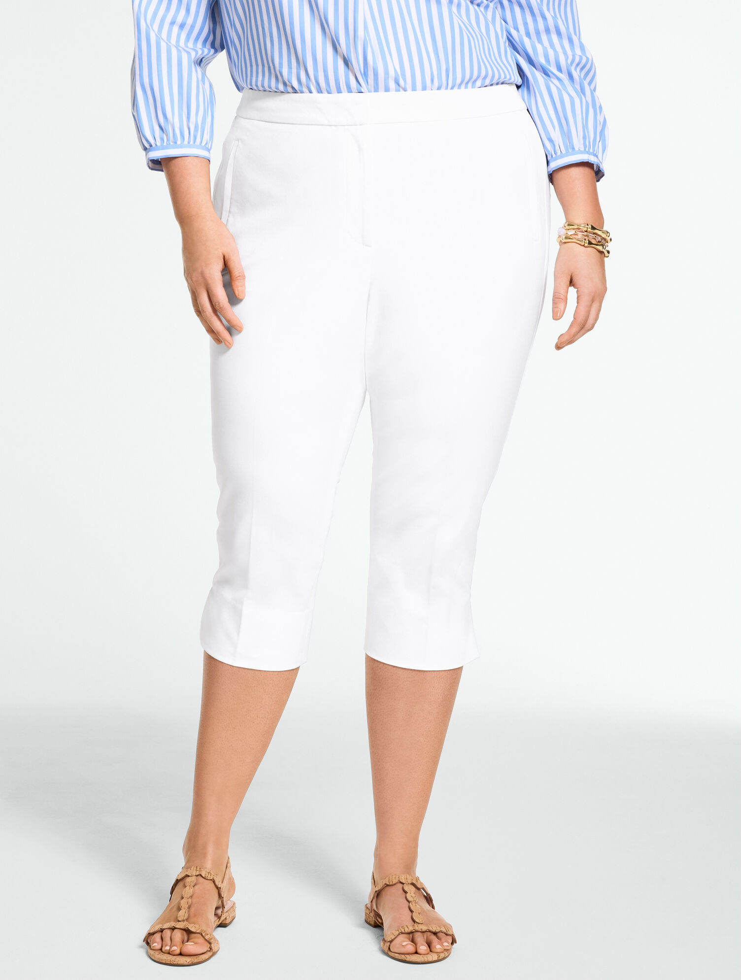 Plus Exclusive Cotton Bi-Stretch Capri Pants