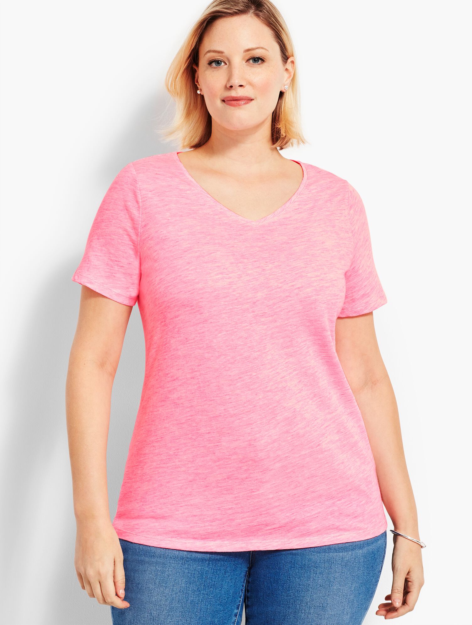 Space-Dyed V-Neck Tee