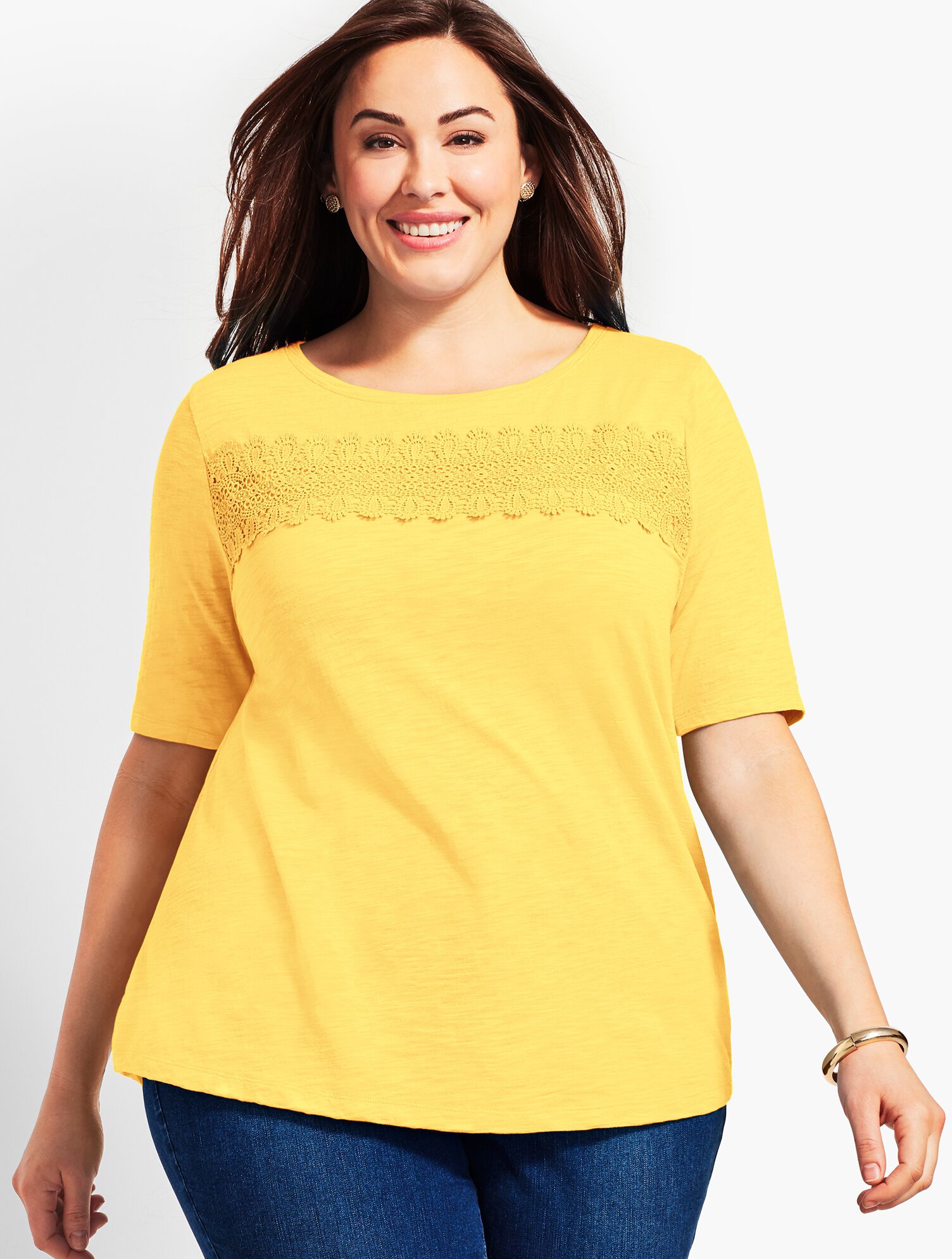 Charleston Lace Boatneck Tee