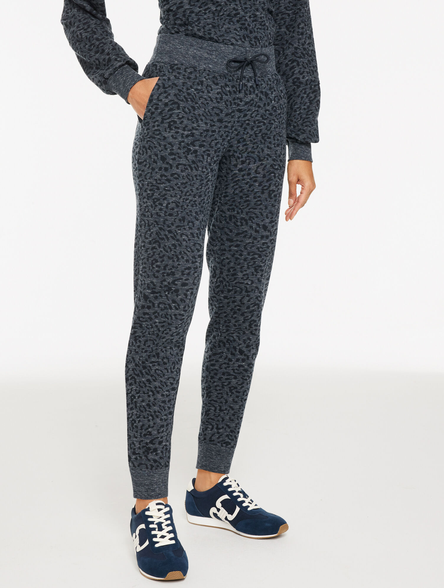 Cozy French Terry Joggers - Tonal Cheetah
