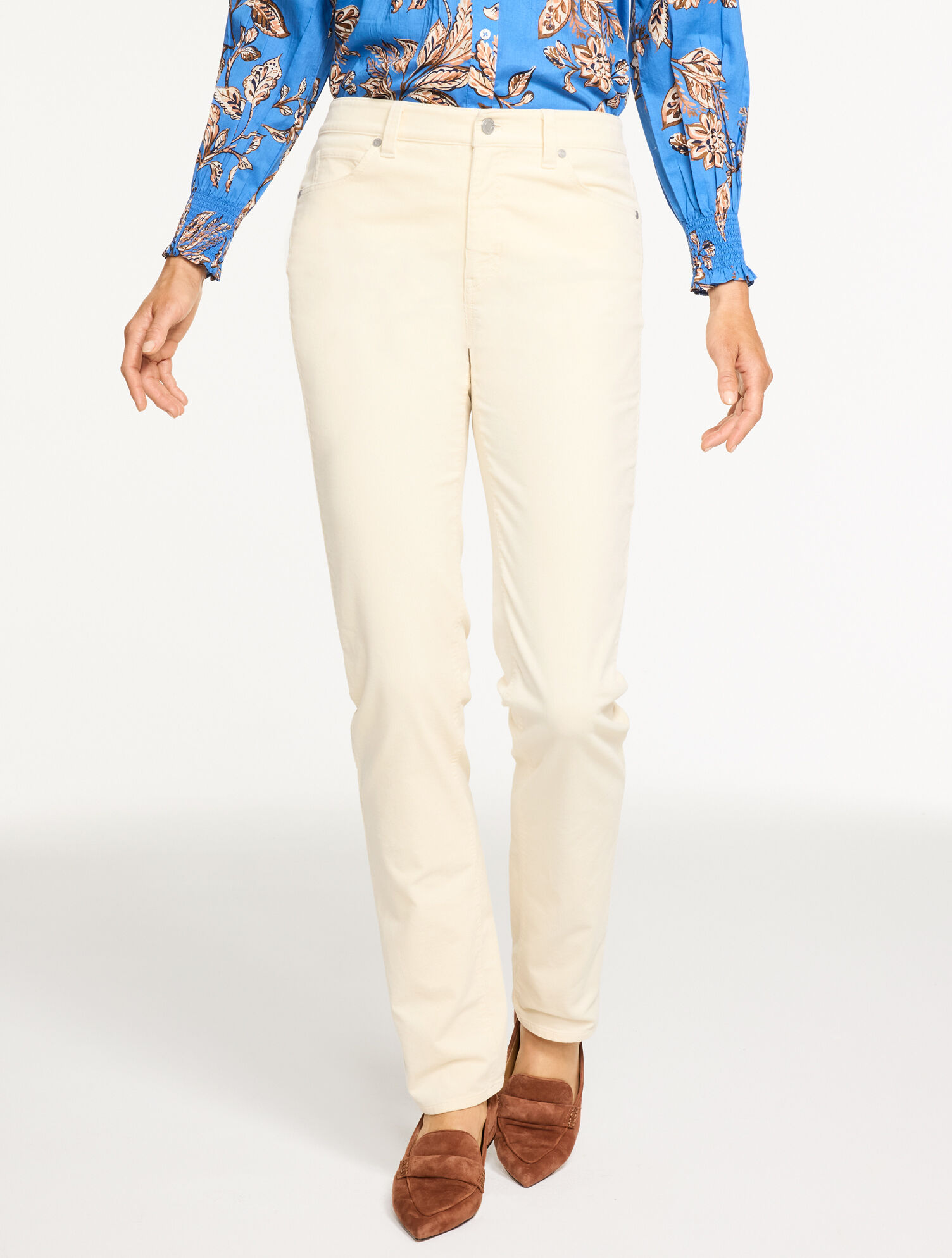 Straight Leg Stretch Corduroy Pants - Curvy Fit