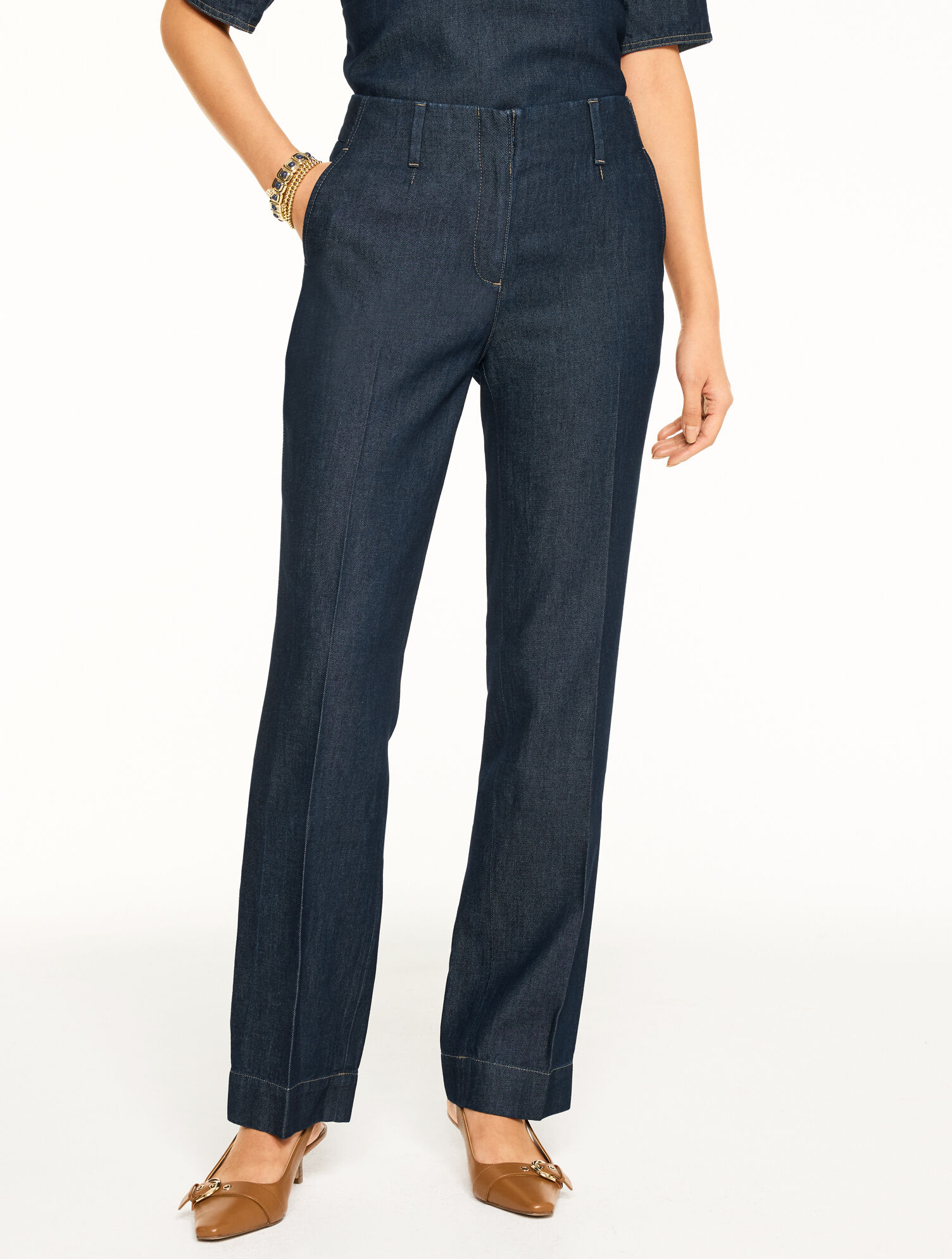 Talbots Southampton Tailored Straight Leg Pants - Refined Denim