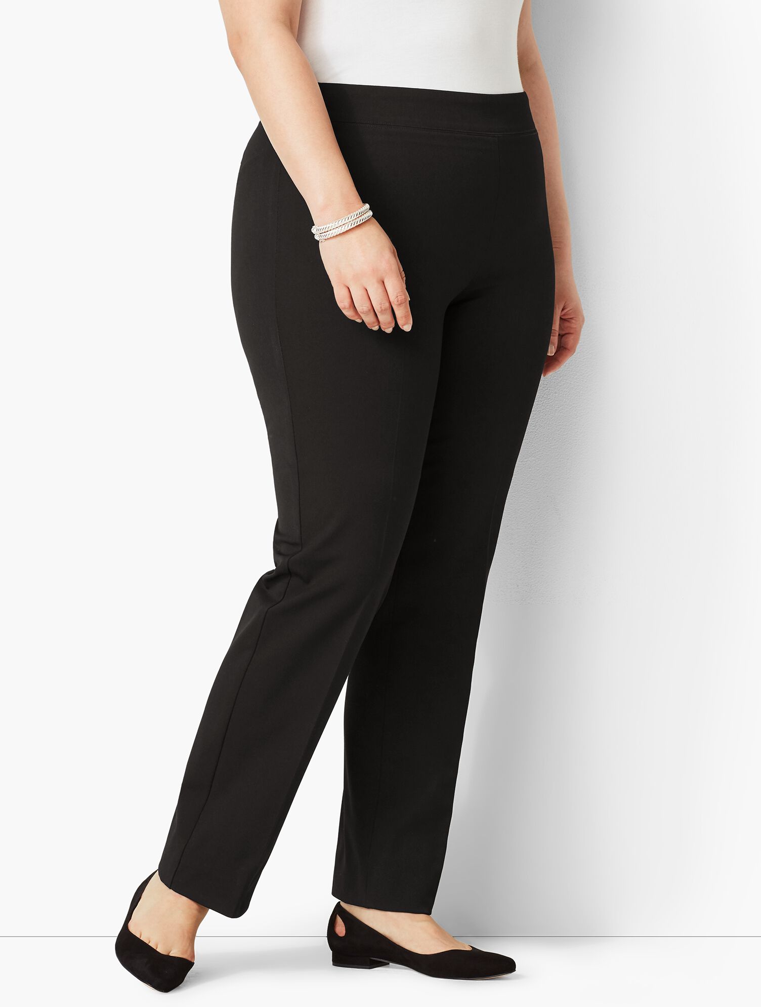 Plus Size Refined Bi-Stretch Pull-On Straight Leg Pant