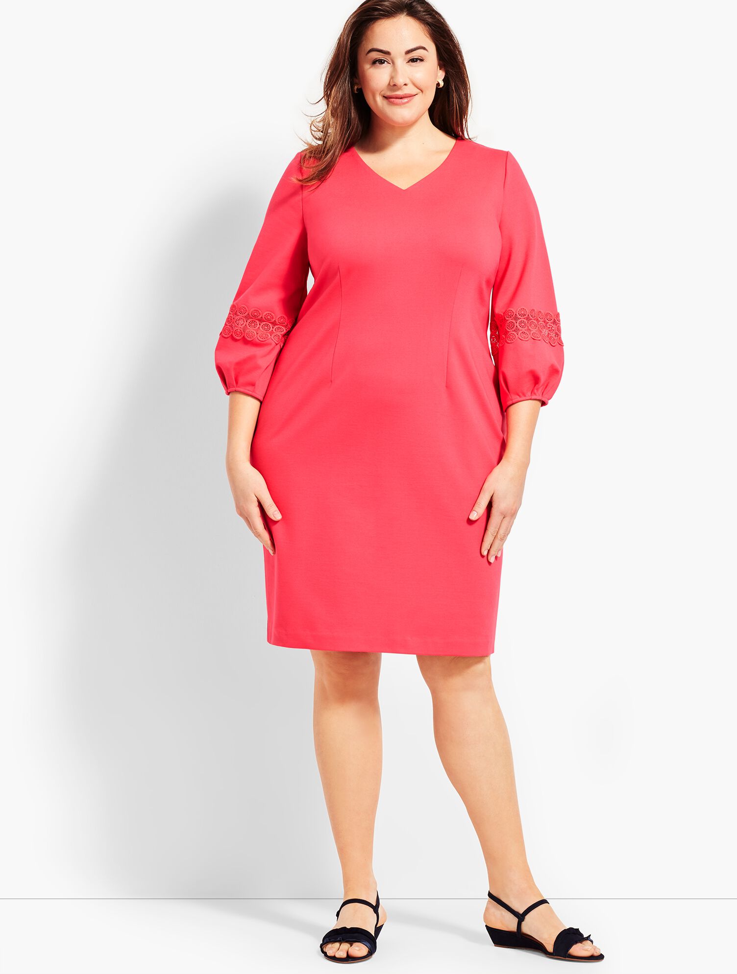 V-Neck Ponte Sheath