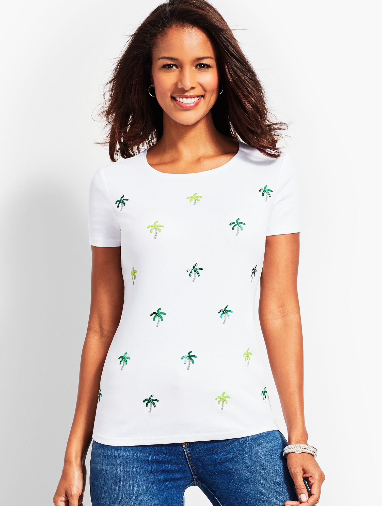 Embellished Palm Trees Tee