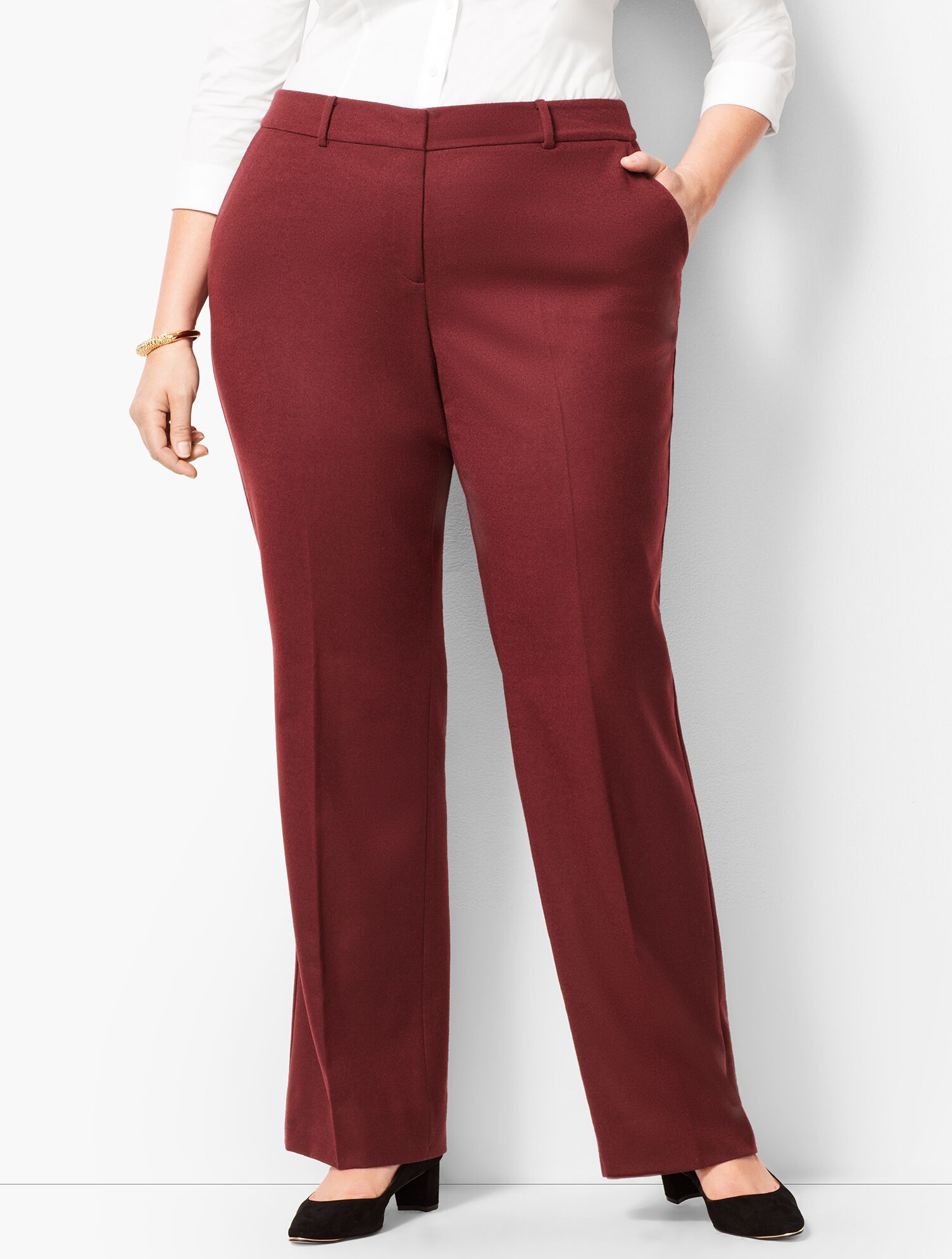 Luxe Italian Flannel Windsor Pants - Curvy Fit