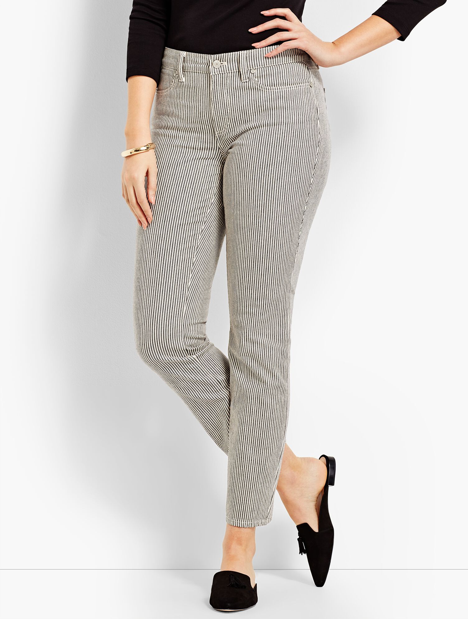 Denim Slim Ankle - Curvy Fit/Railroad Stripe