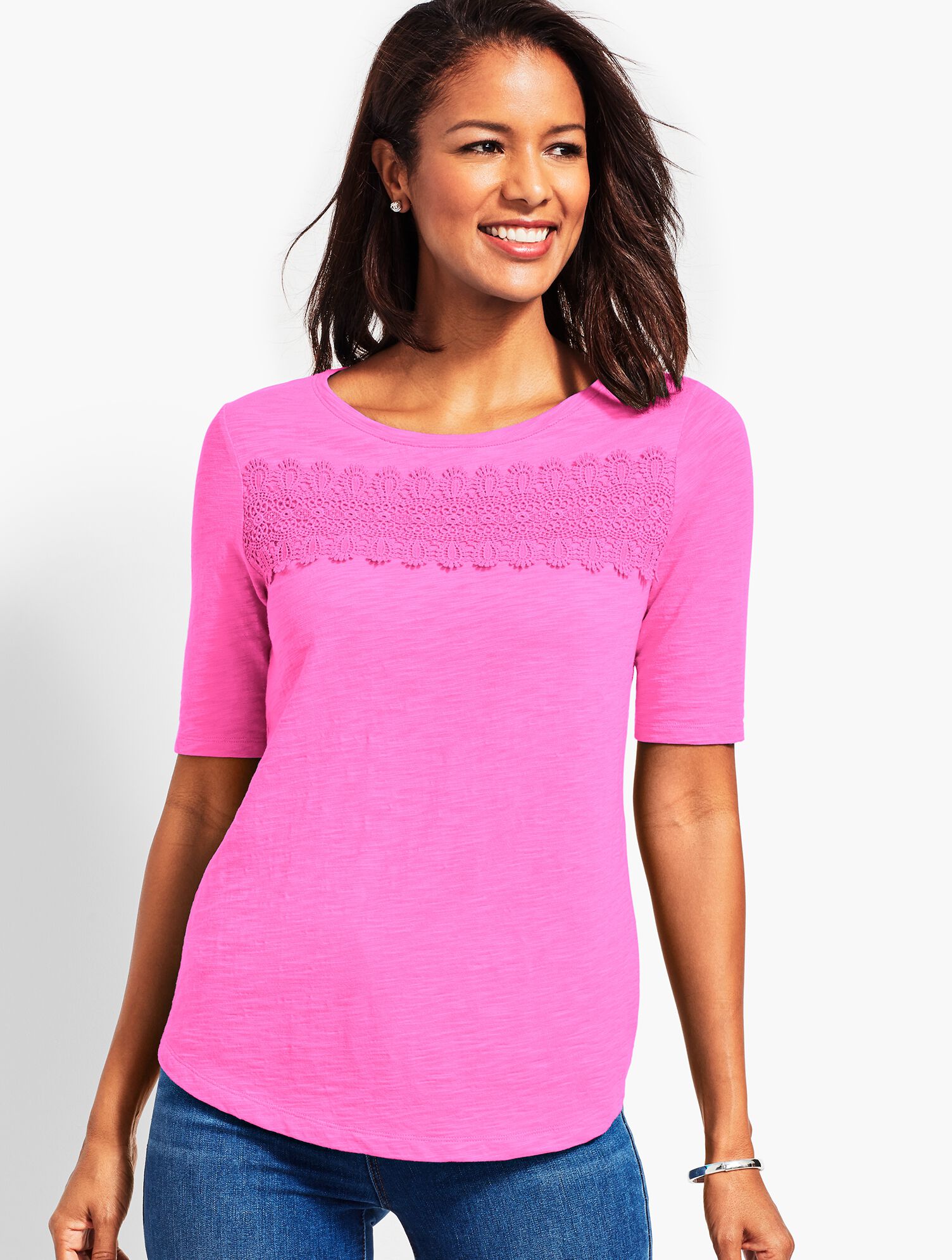 Charleston Lace Boatneck Tee