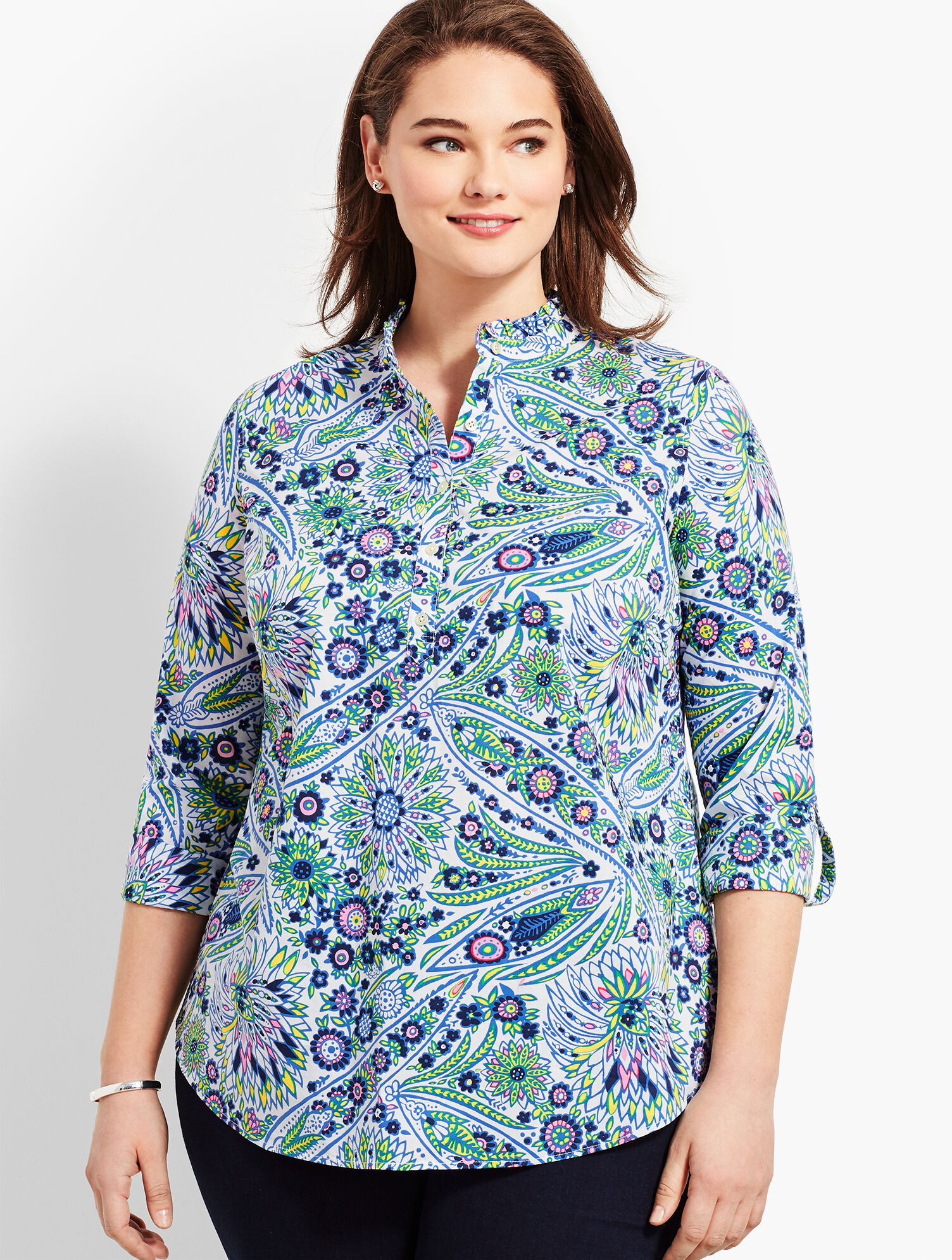 Ruffle Tunic - Blooming Paisley