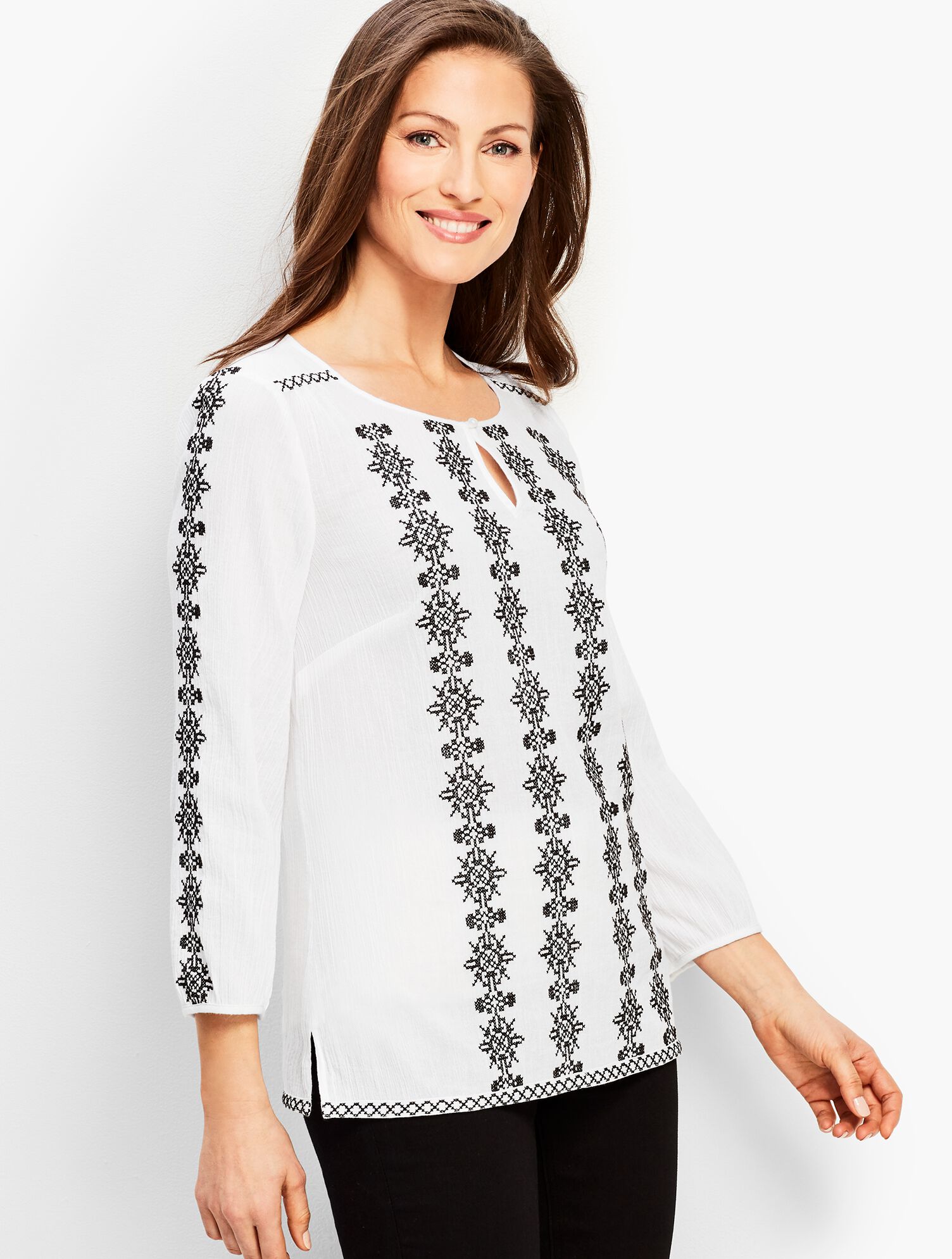 Embroidered Gauze Shirt