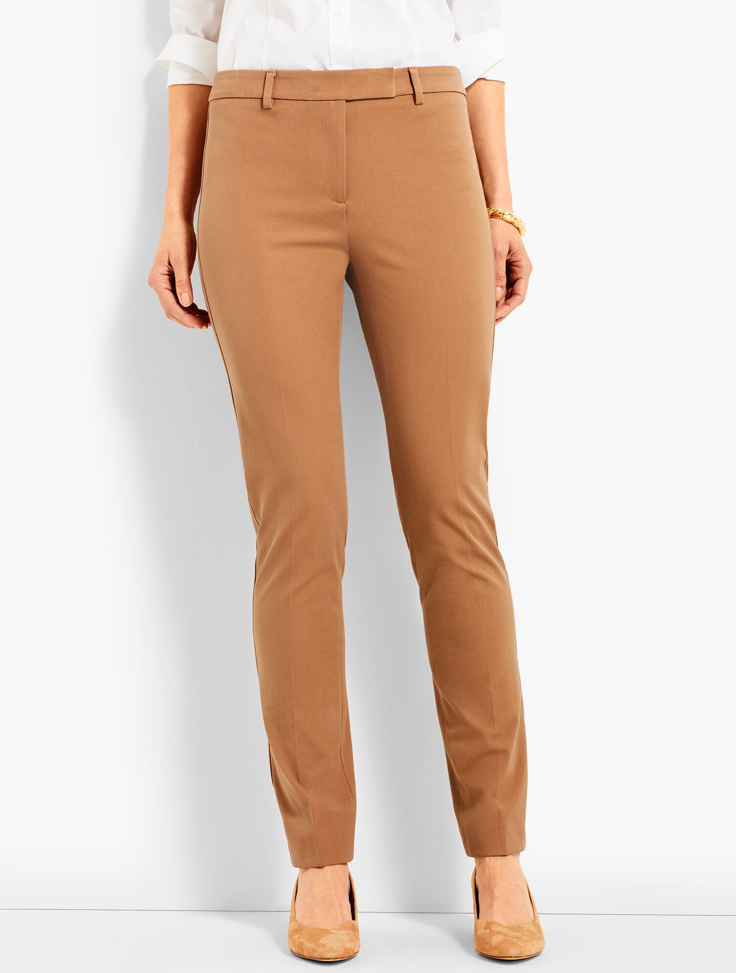 Bi-Stretch High-Waist Straight-Leg Pant