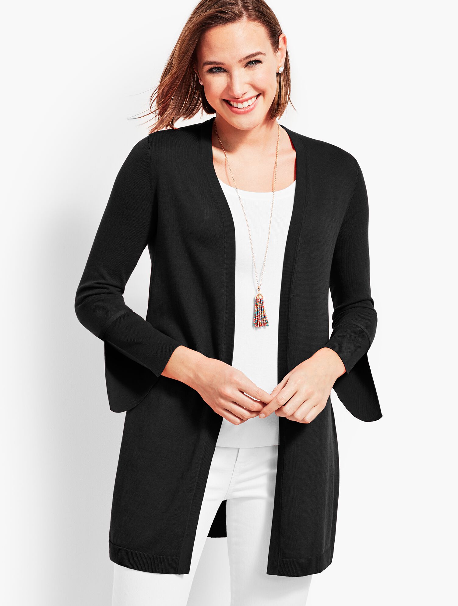 Long Tie-Cuff Cardigan