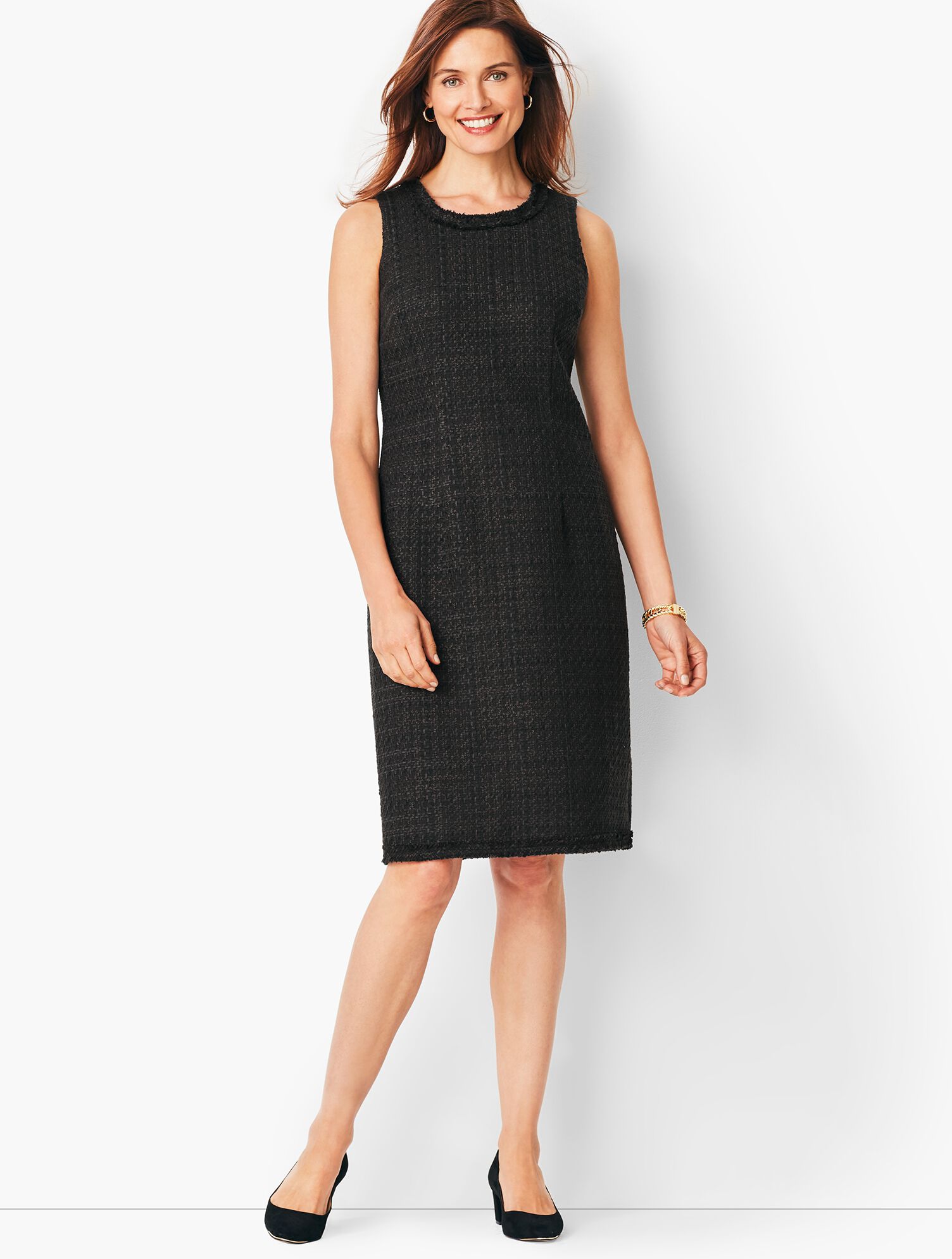 Textured Tweed Sheath Dress