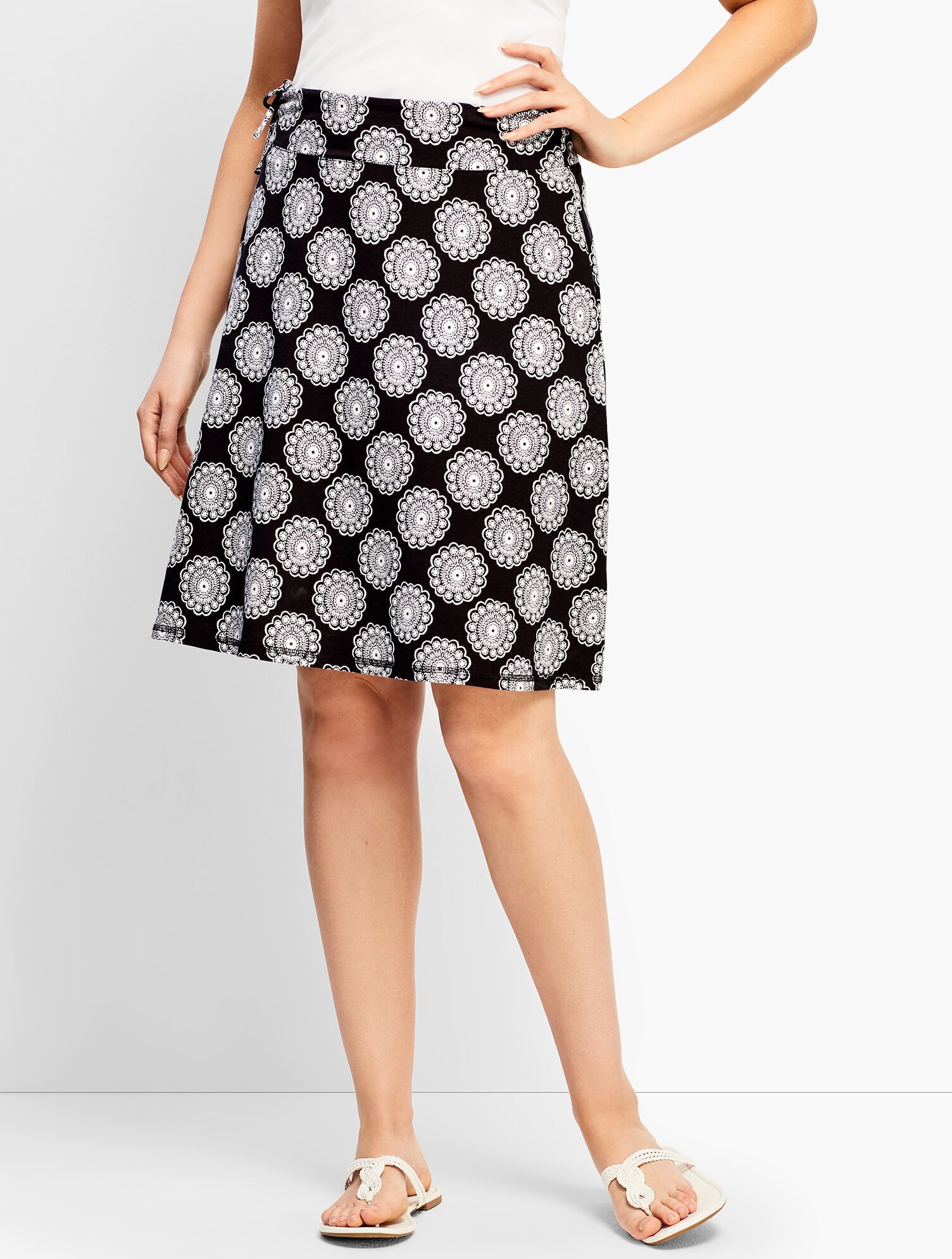 Flower Tile Side-Tie Skirt