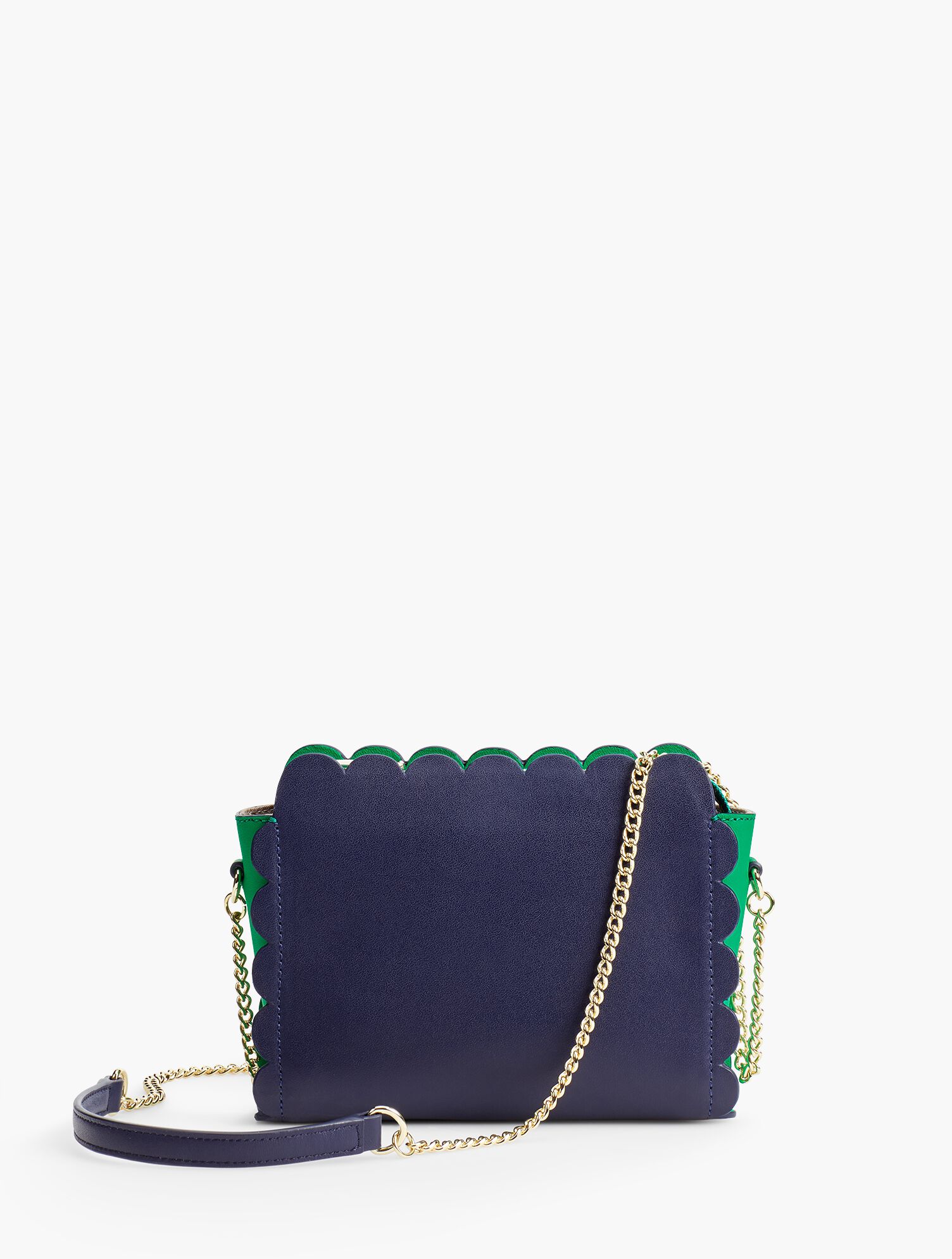 Plano Scalloped-Leather Crossbody Bag