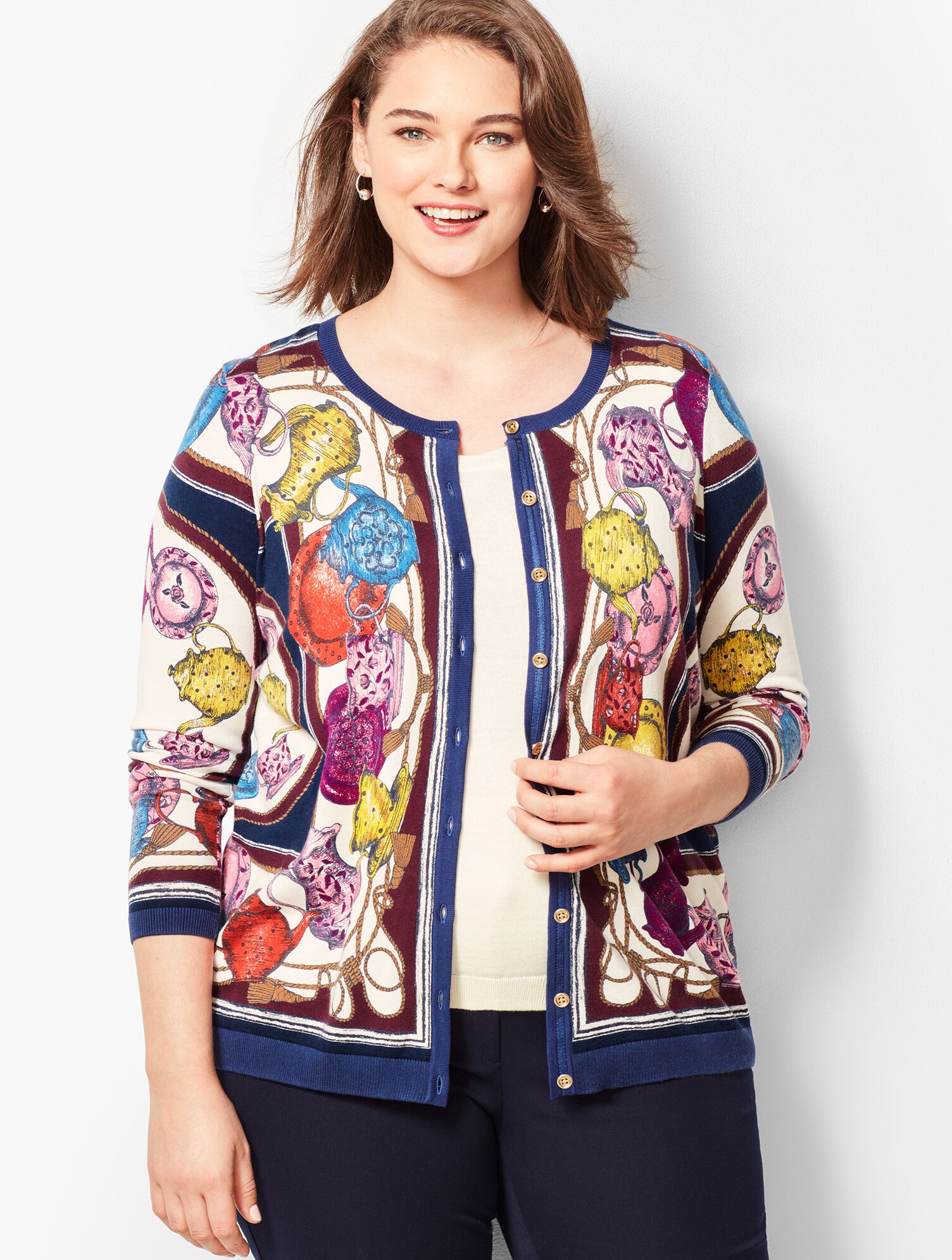 Charming Cardigan - Tea Party Print