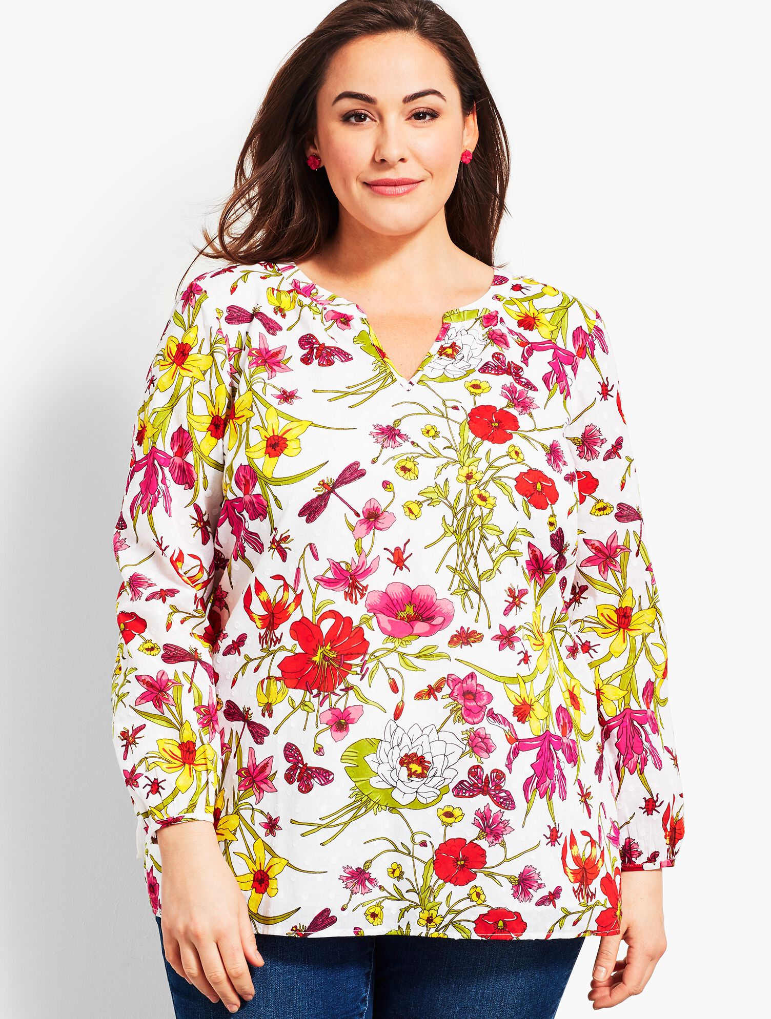 Botanical Print Popover Shirt