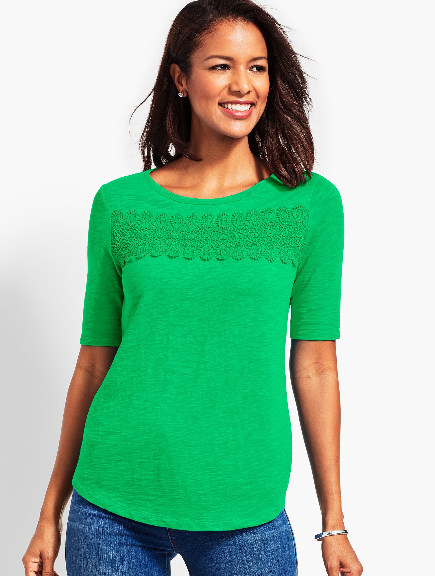Charleston Lace Boatneck Tee