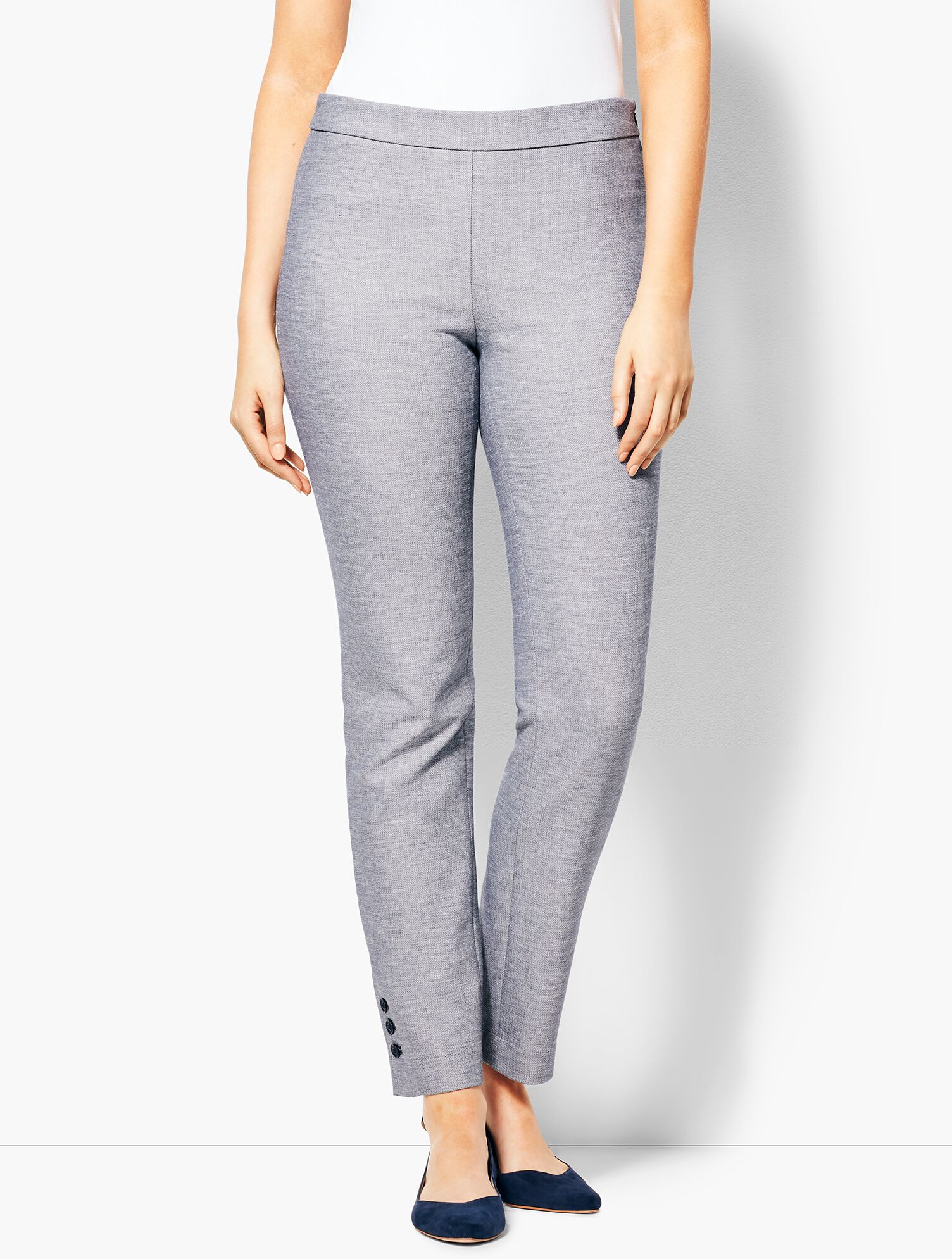 Talbots Sharkskin Chatham Button Ankle - Curvy Fit