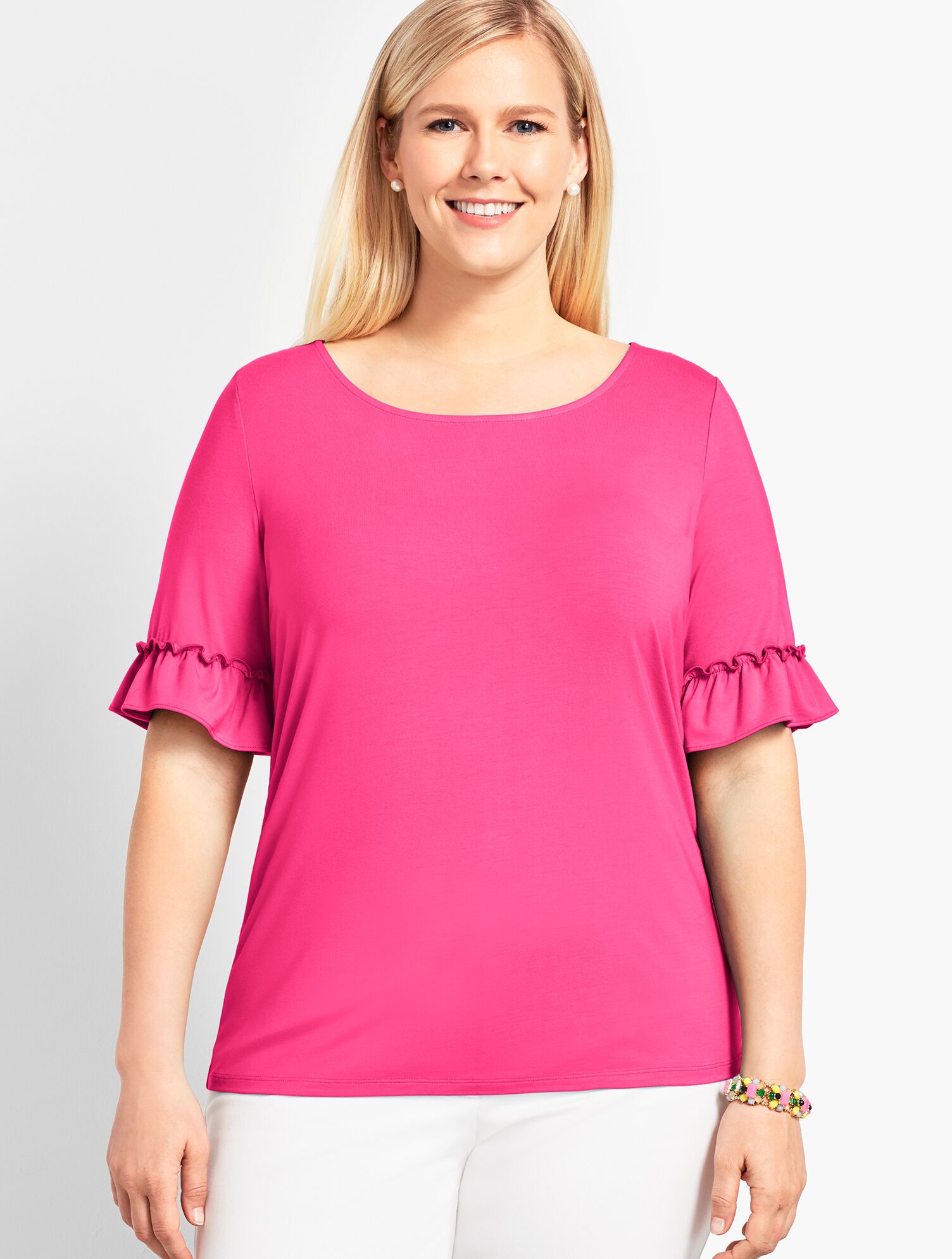 Flounce-Sleeve Top