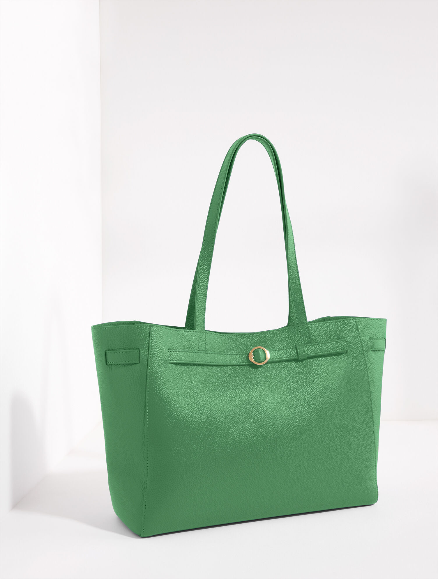 Mallory Pebble Leather Belted Tote