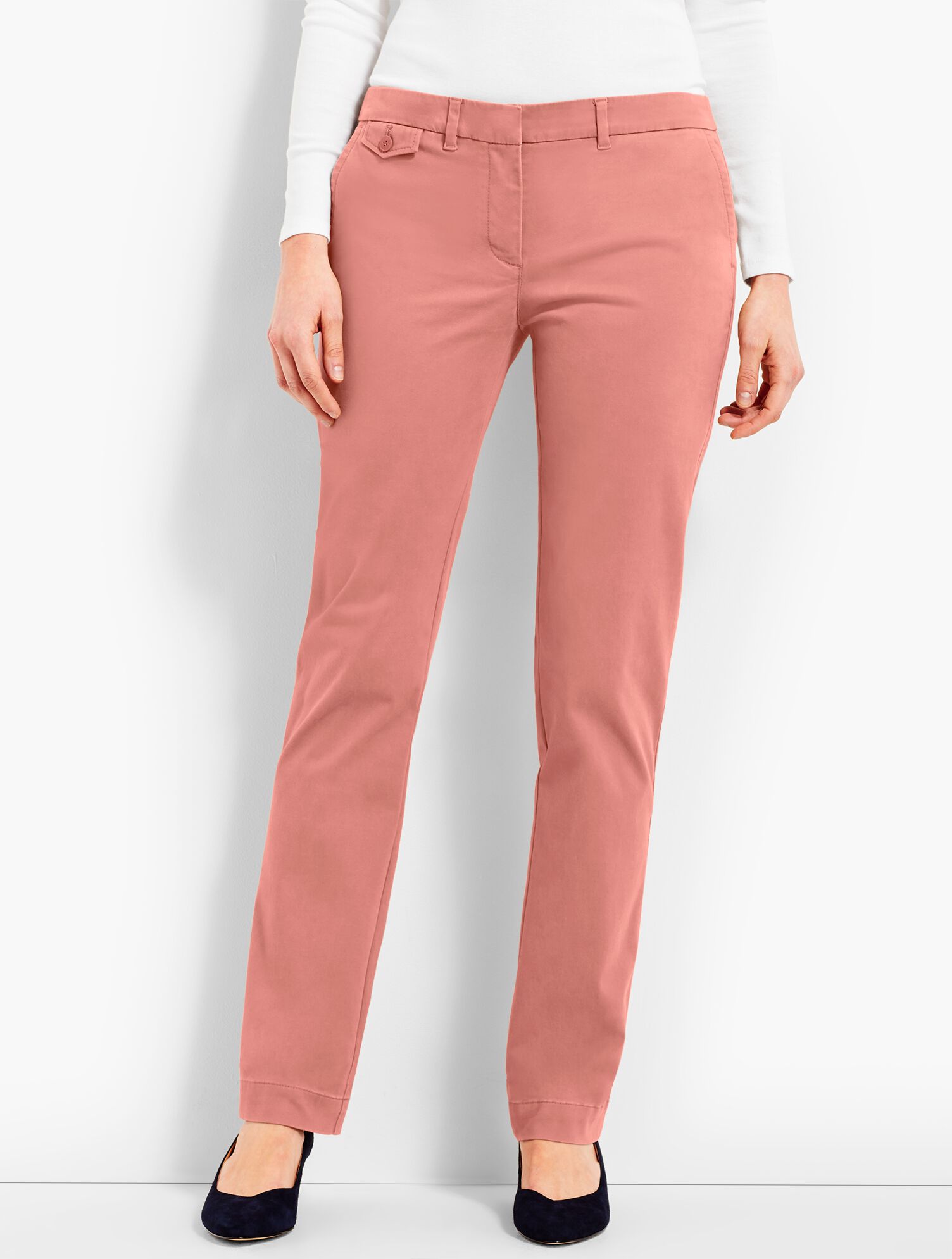 Peached Sateen Straight-Leg Pant