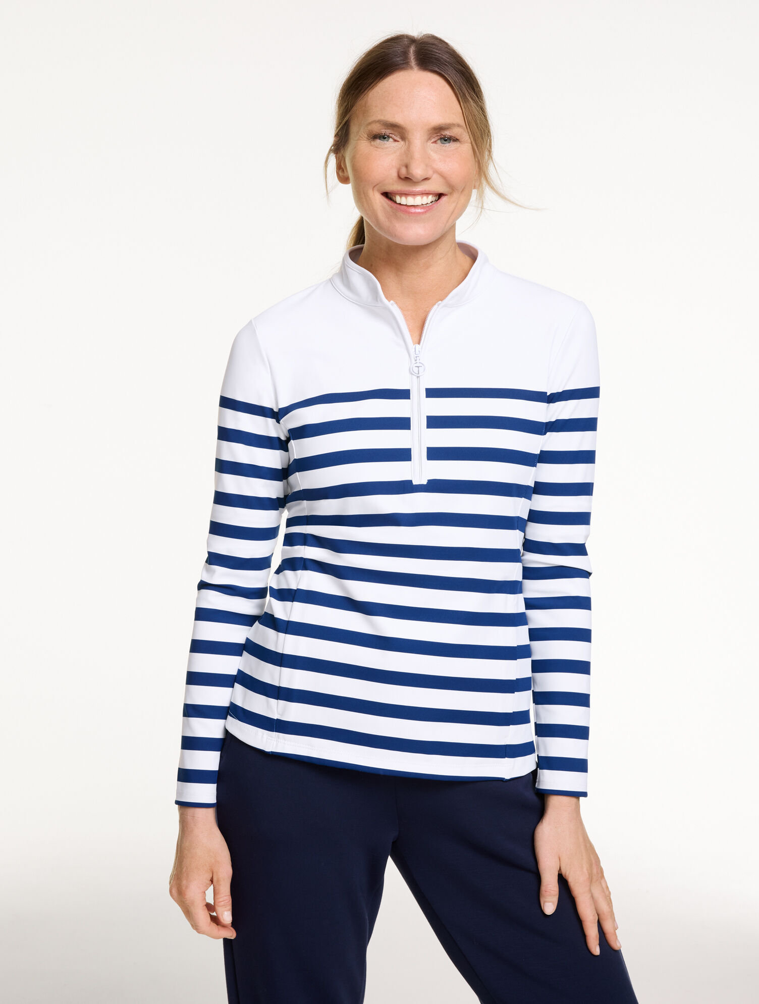 Out &amp; About Half-Zip Pullover - Biennial Stripe