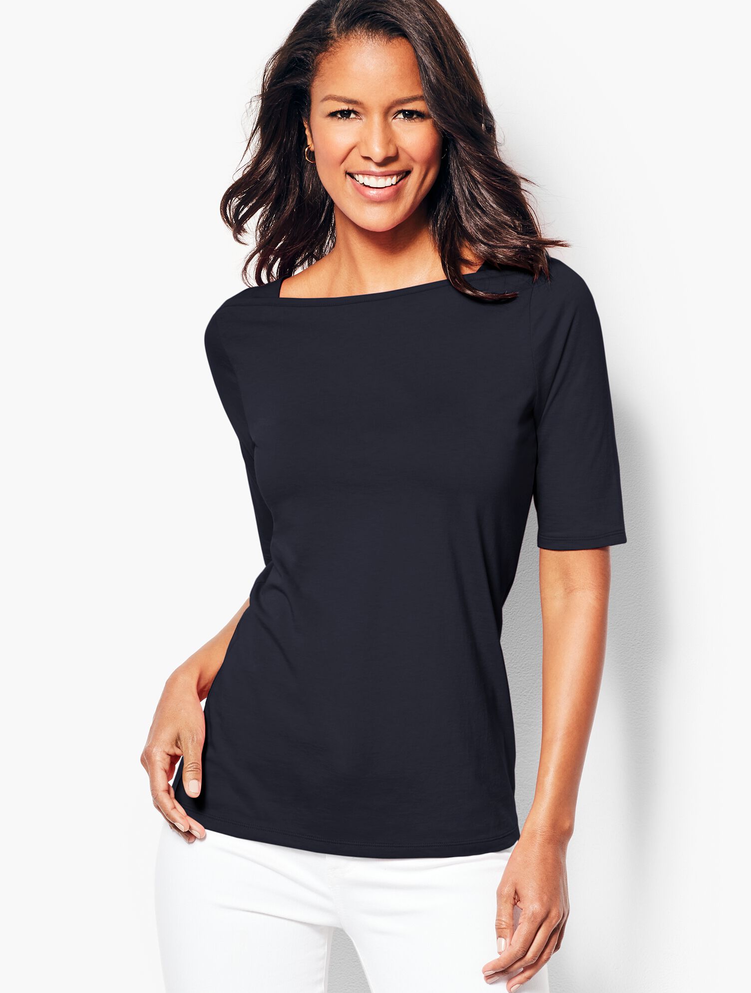 Envelope-Neck Tee - Solid