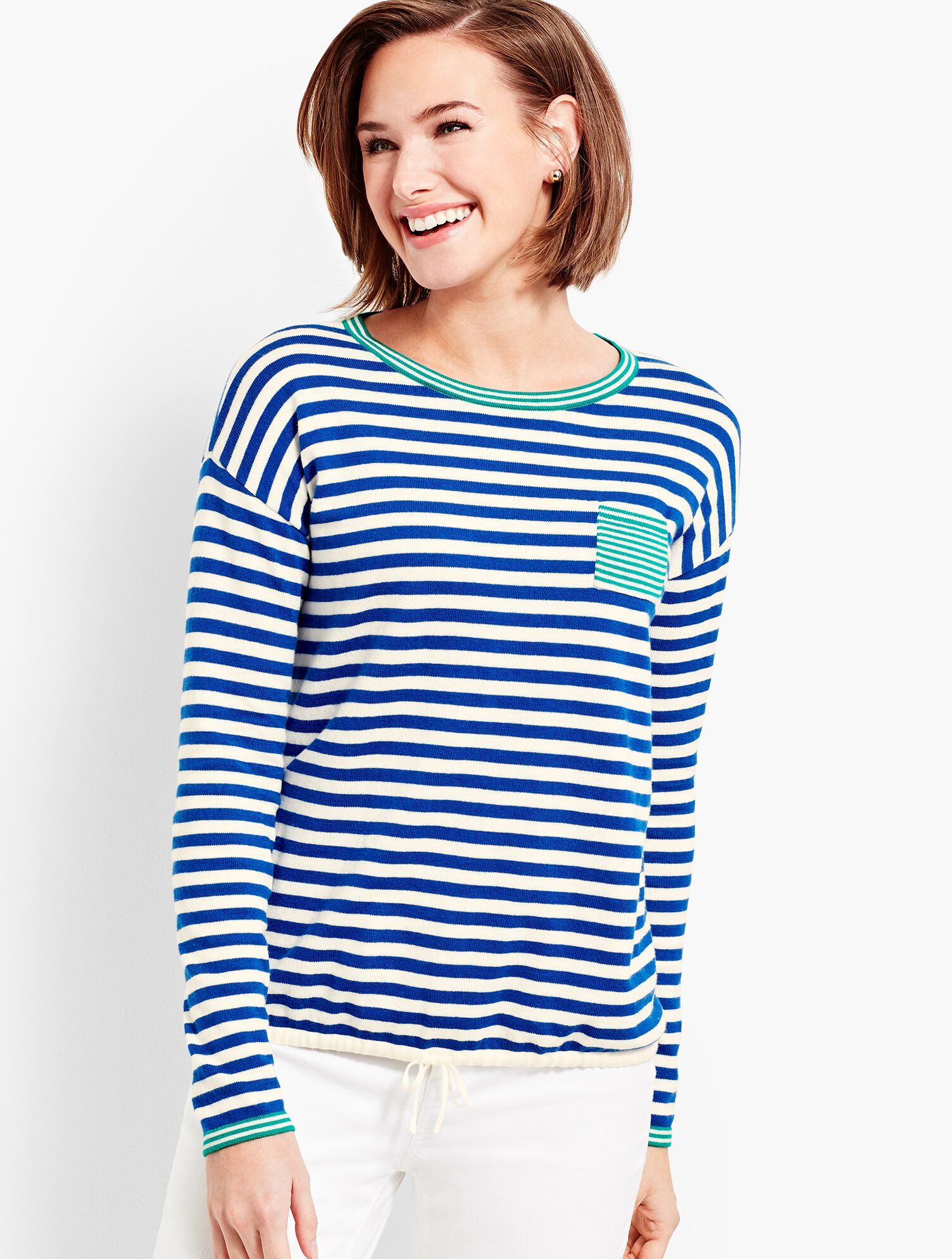 Resort Stripe Crewneck Sweater