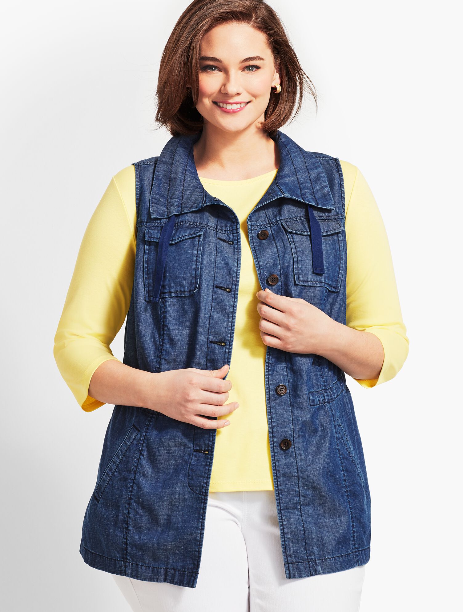 Casual Chambray Vest