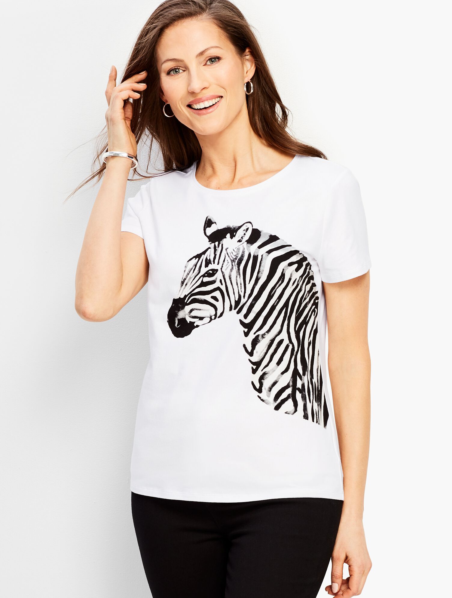 Graphic Zebra Crewneck Tee