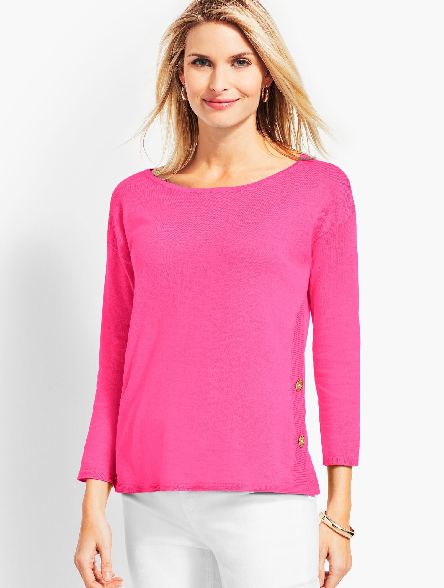 Side-Button Sweater Topper