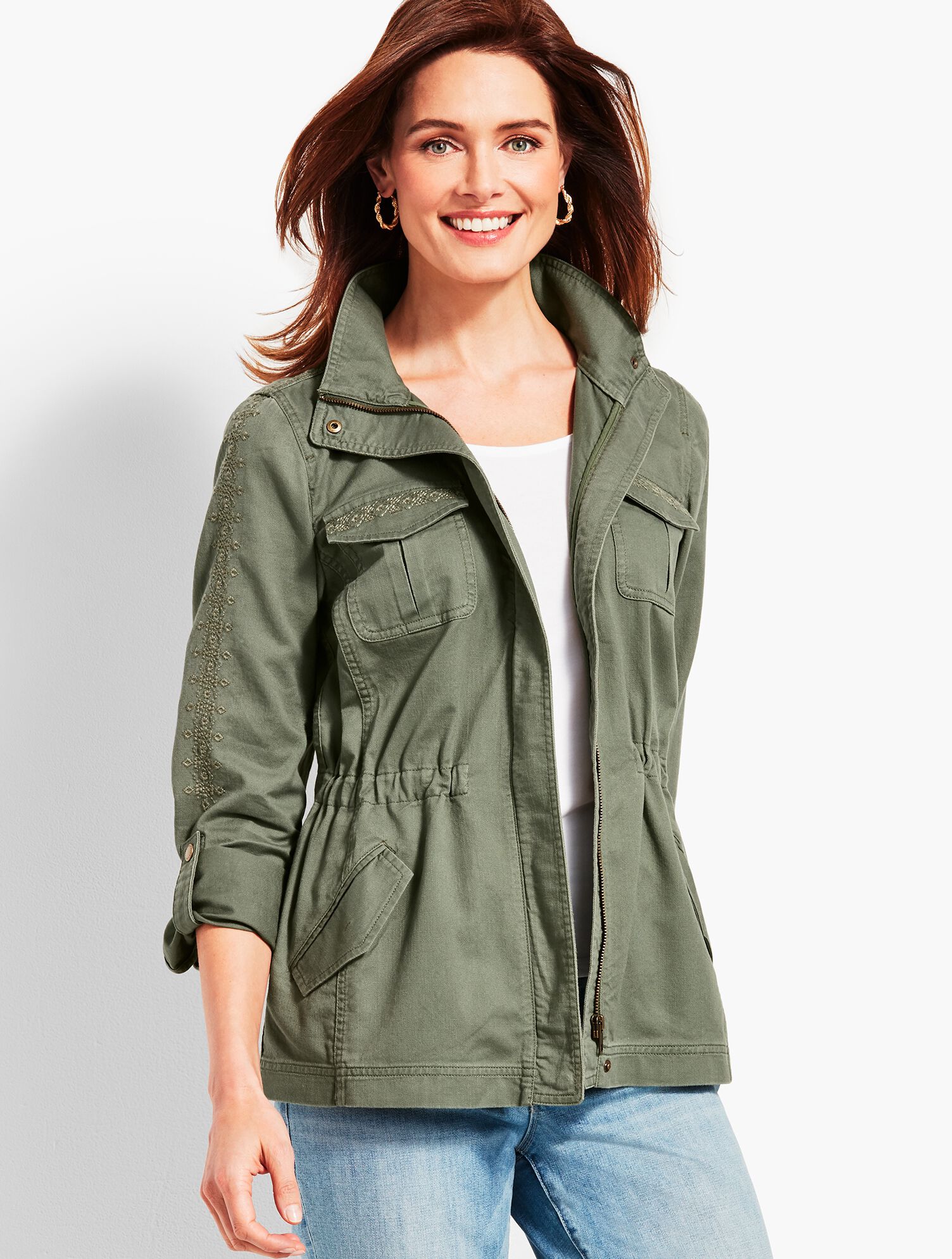 Casual Cotton Embroidered Safari Jacket