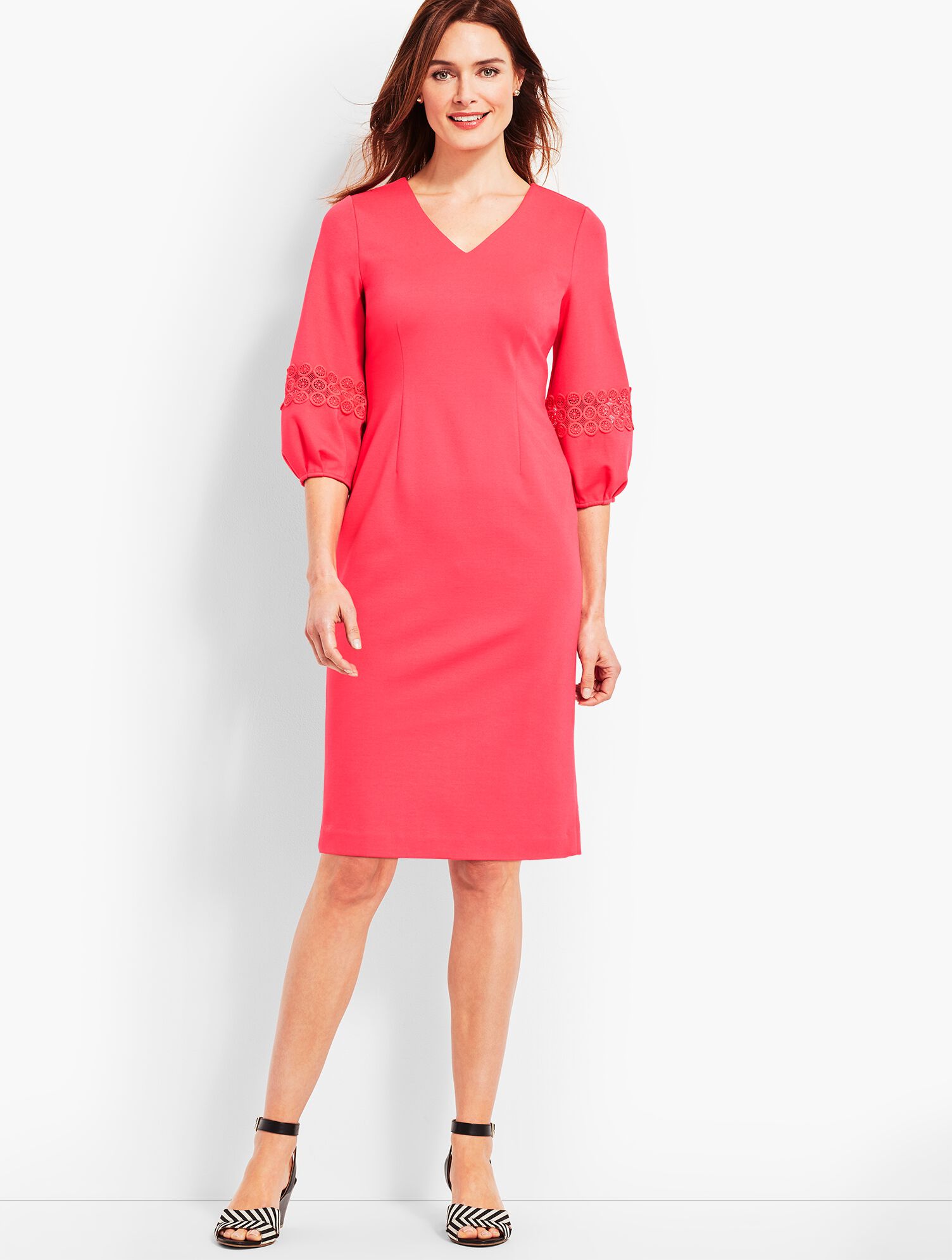 V-Neck Ponte Sheath