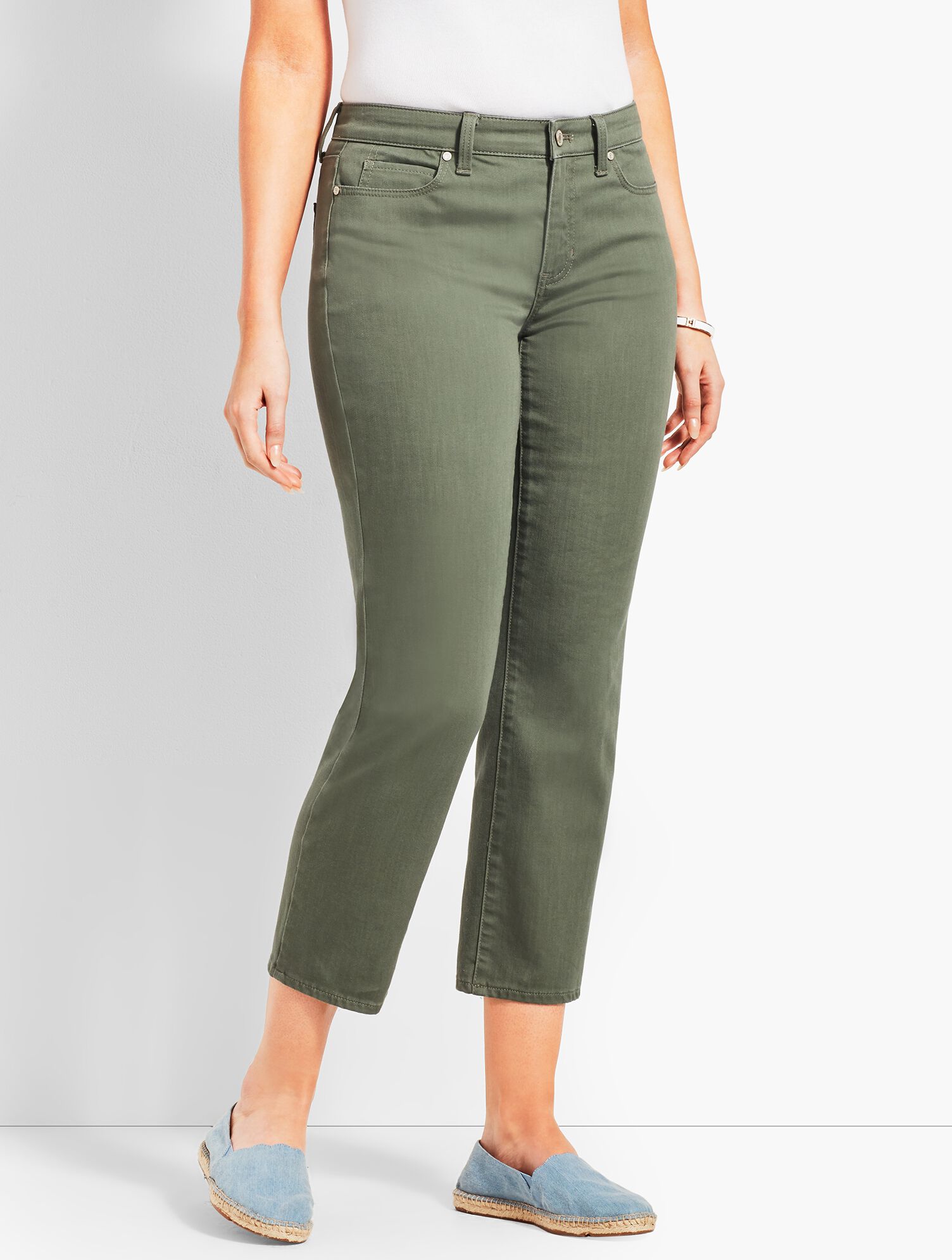 Colored Denim Straight Leg Crop - Curvy Fit