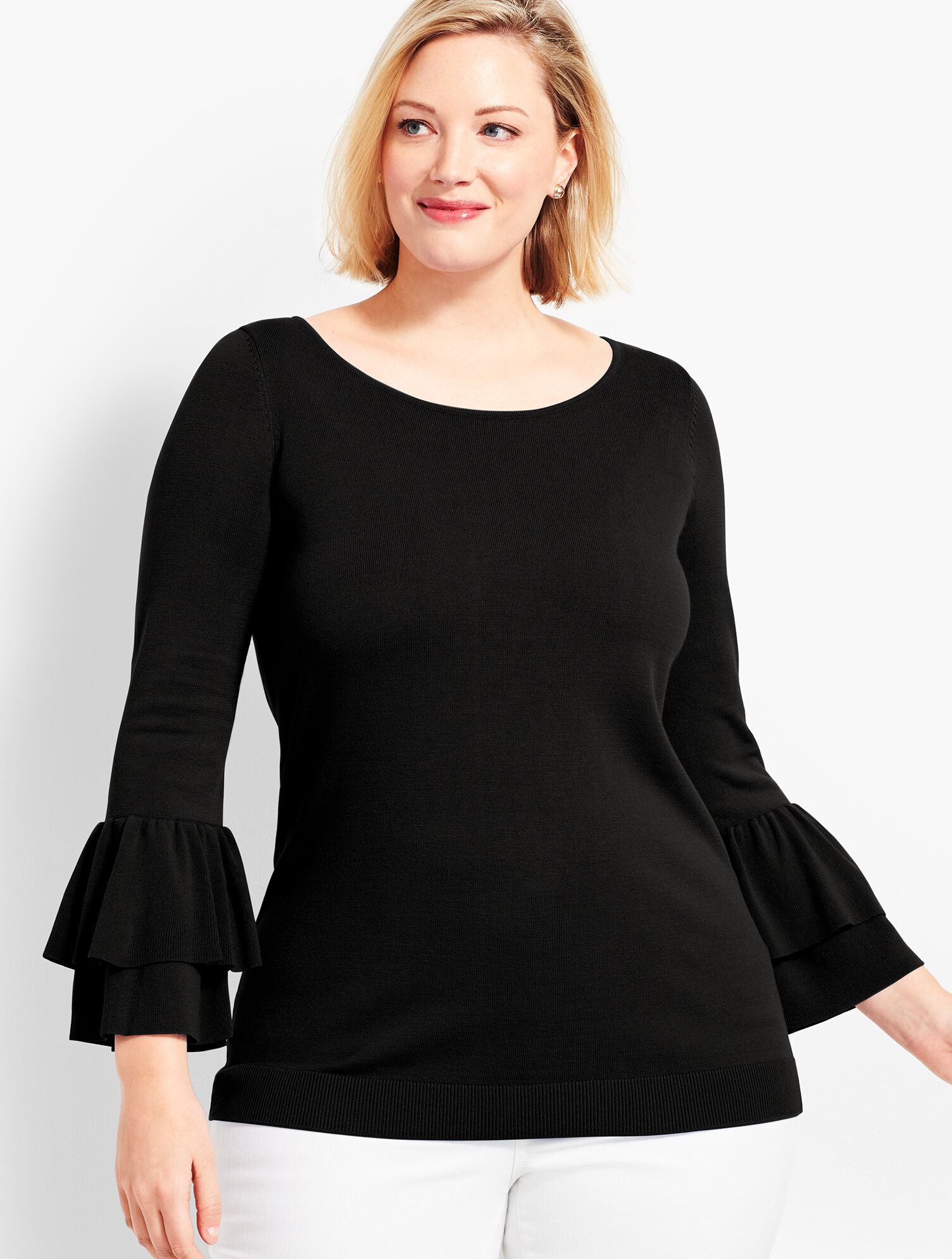 Double-Flounce Sleeve Tunic