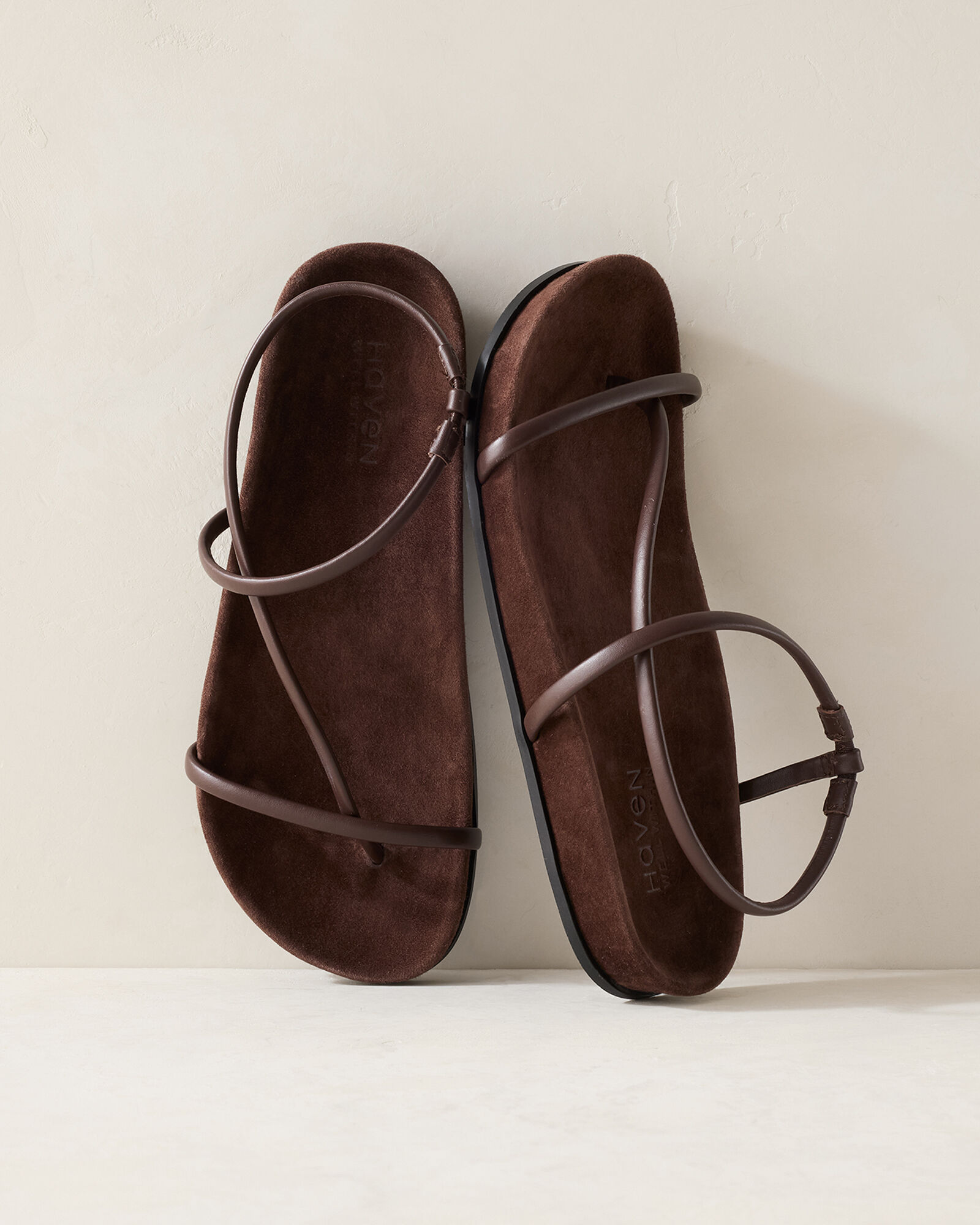 Strappy Leather Molded Sandals