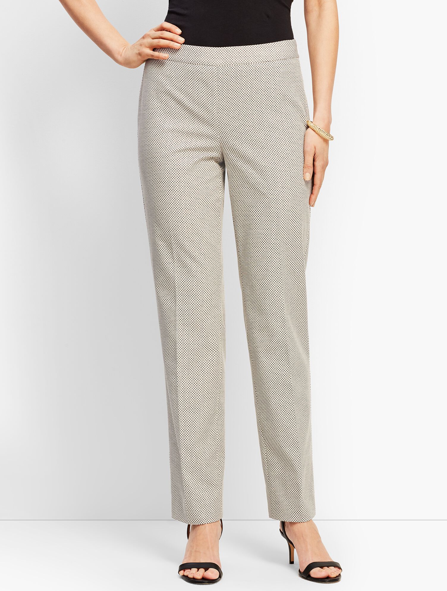 Square Dobby Straight-Leg Pant