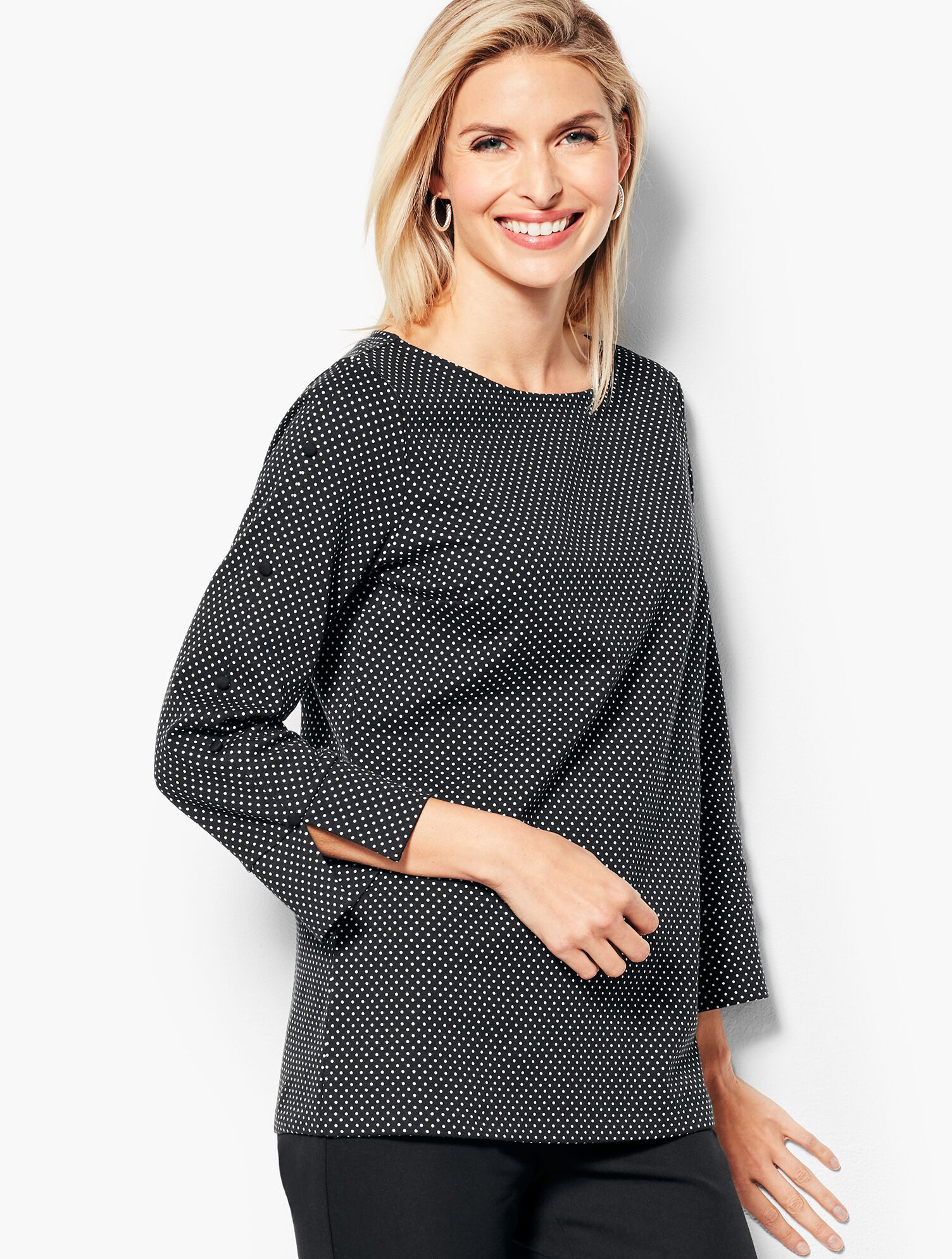 Slit-Sleeve Tee - Dot
