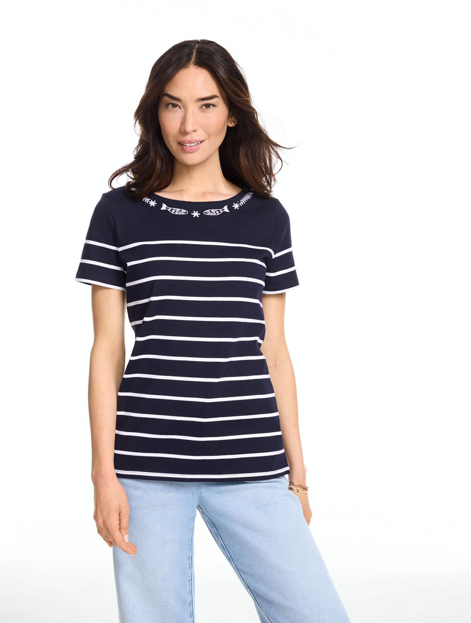 Embroidered Authentic Talbots Tee - Simple Sardines