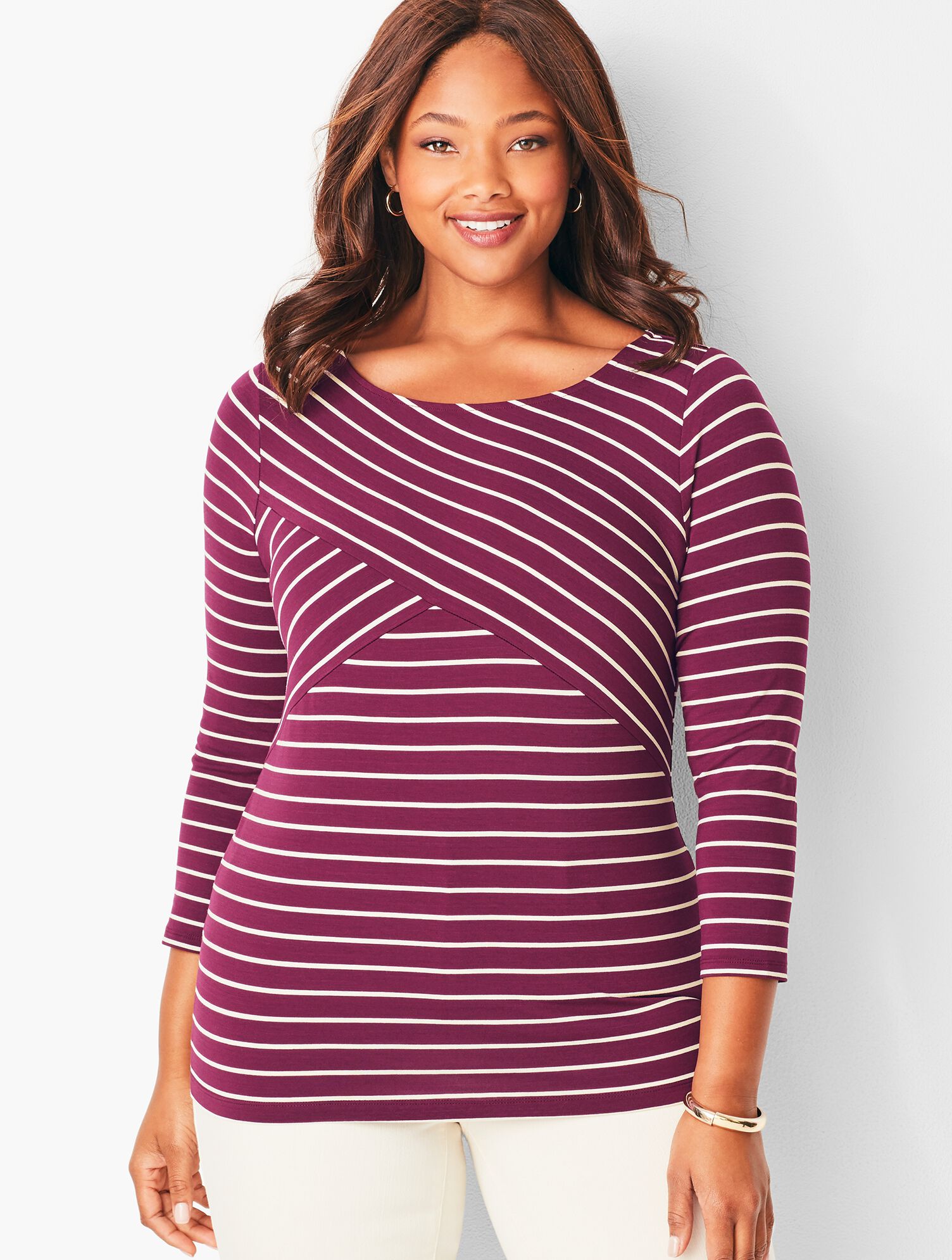 Emerson Stripe Cross-Front Top
